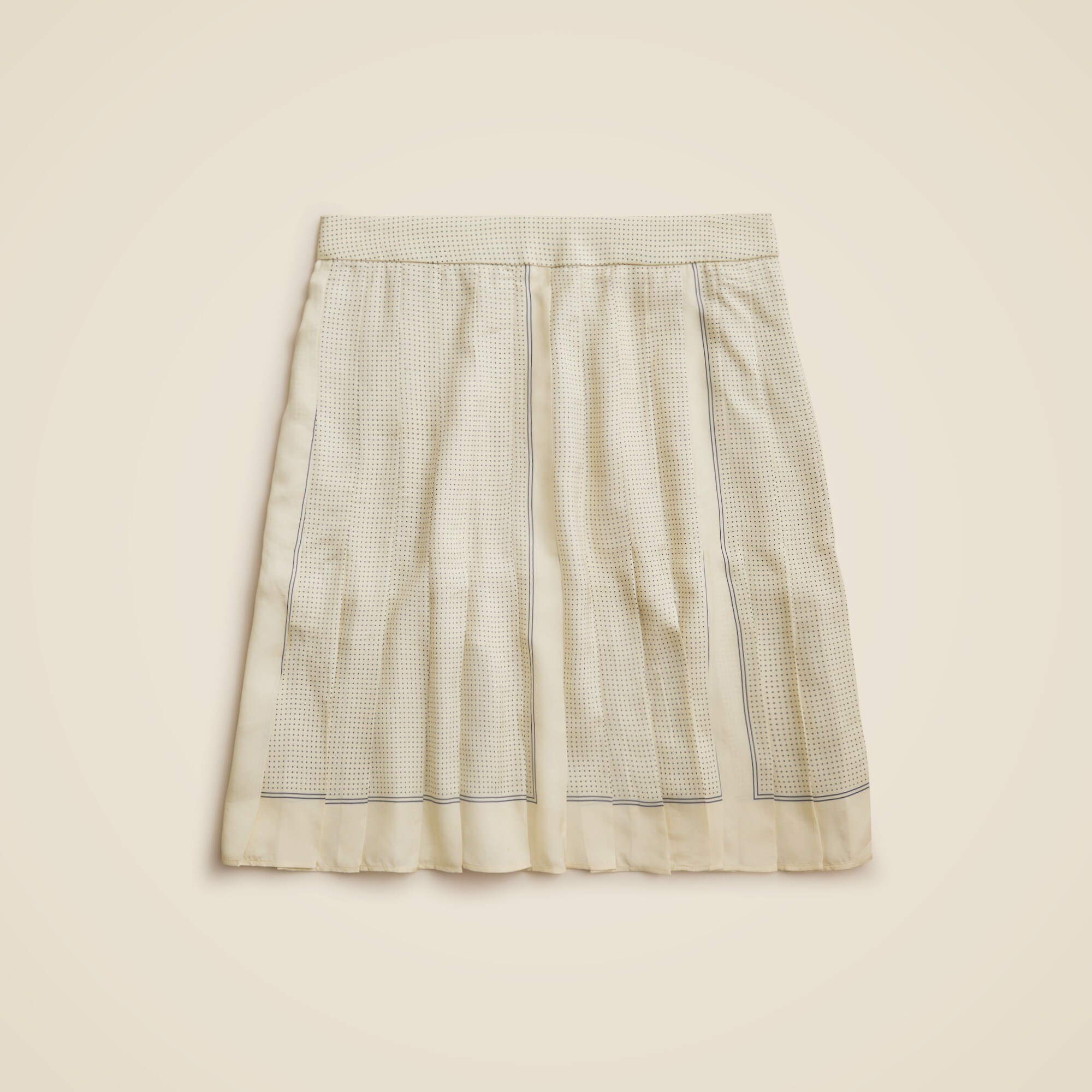 Pleated scarf-print skirt in drapey viscose twill