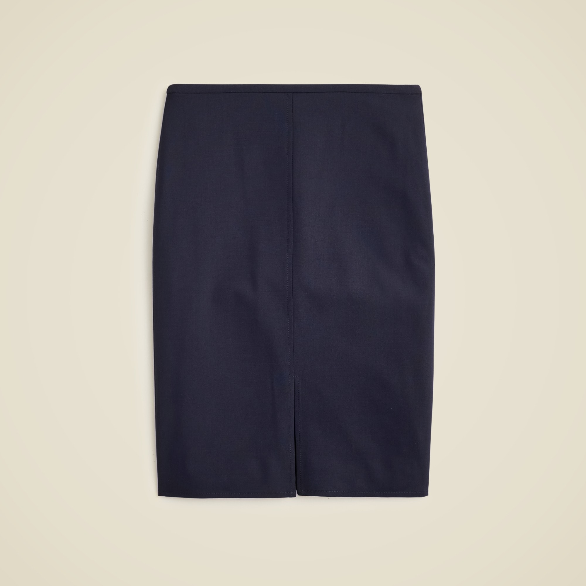 Pencil knee-length skirt in Italian bi-stretch wool blend