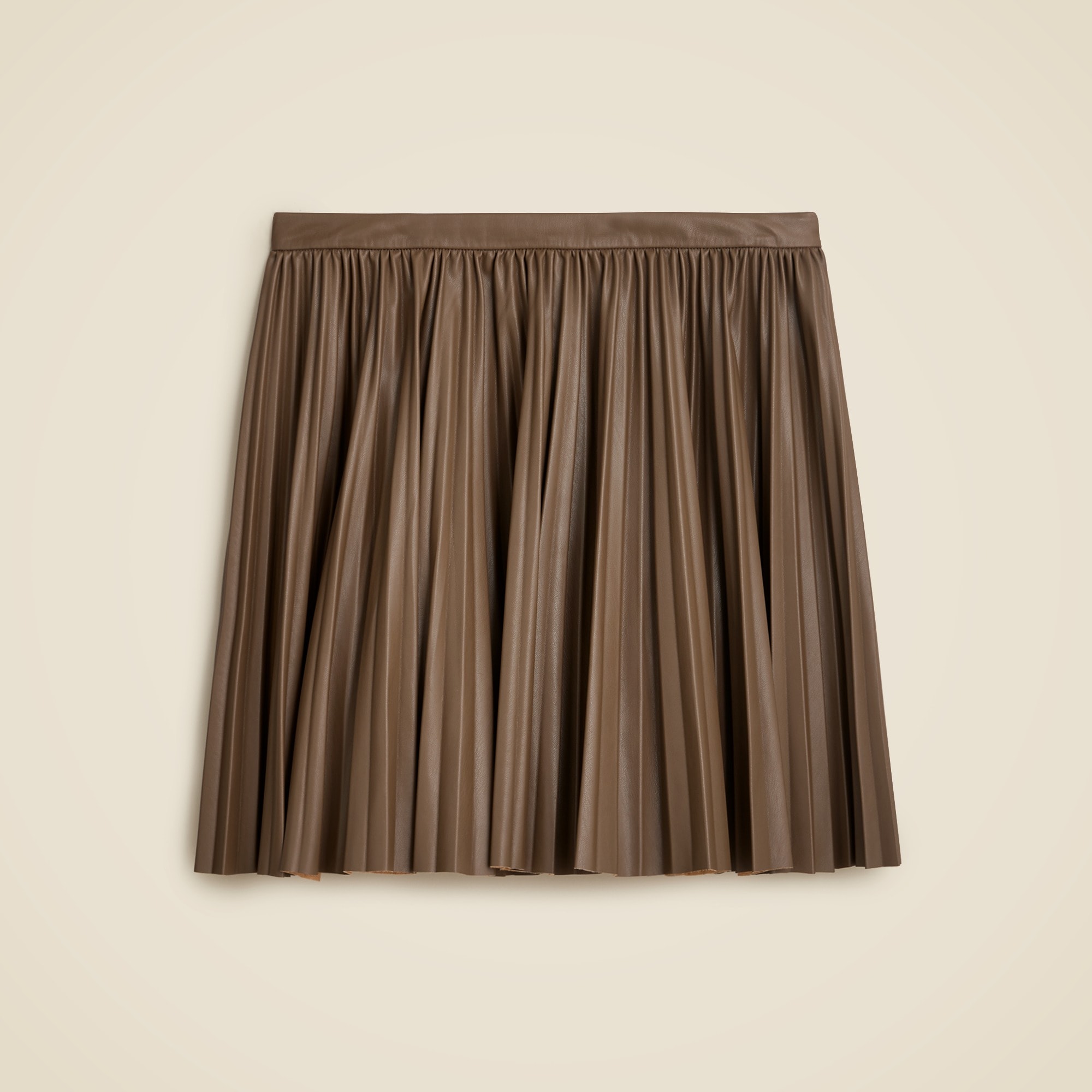 J crew black leather pleated skirt sales