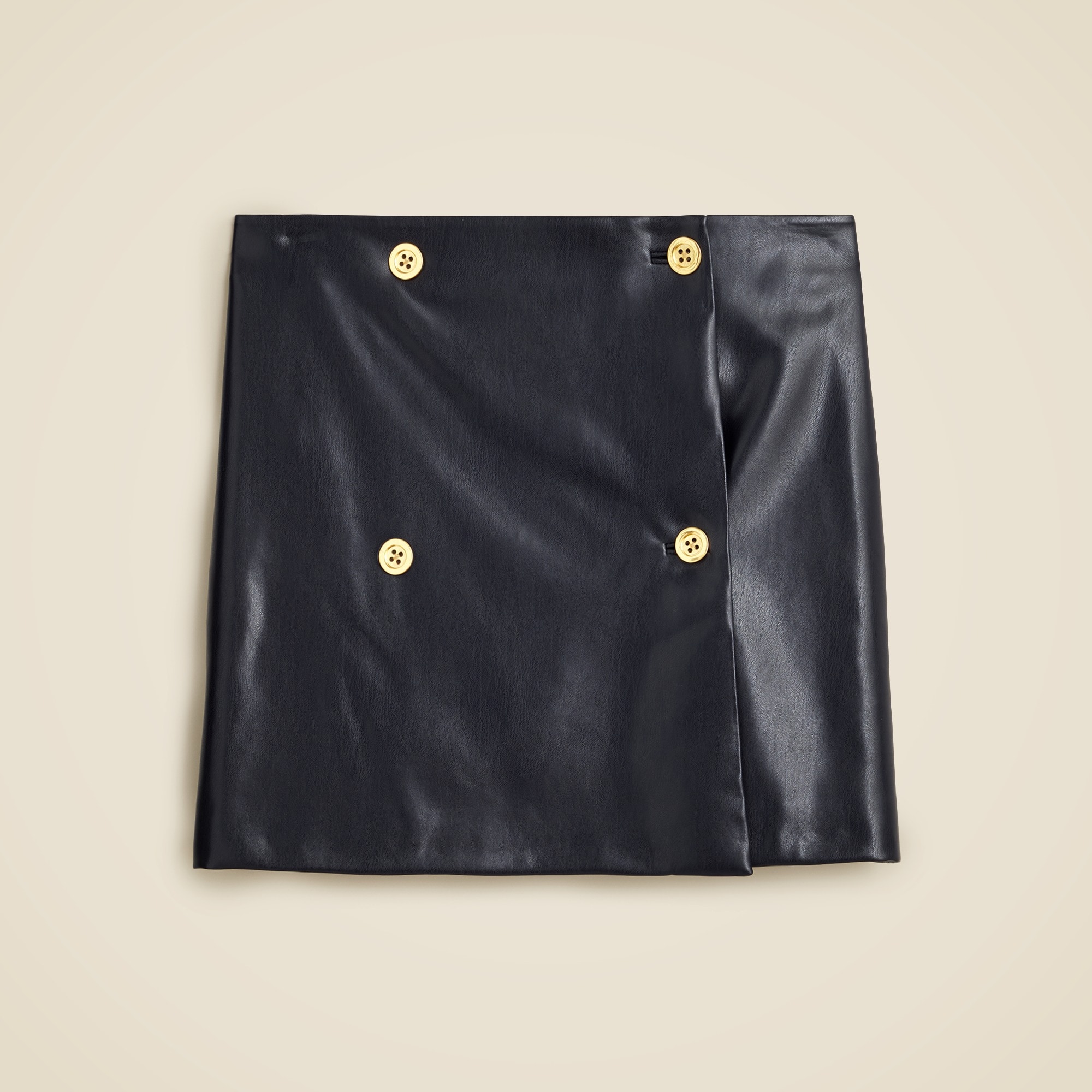 Mini wrap skirt in faux patent leather