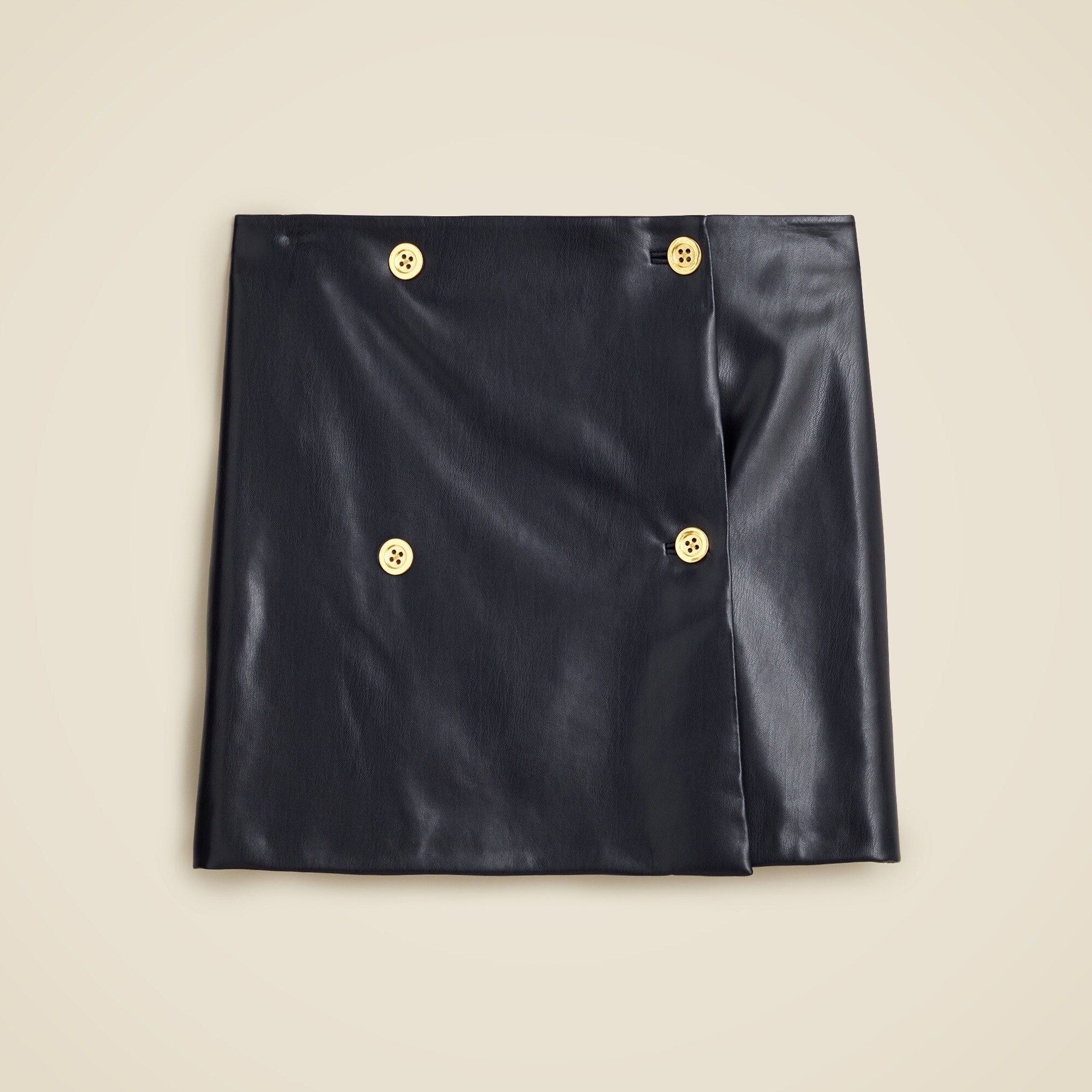 Mini wrap skirt in faux patent leather