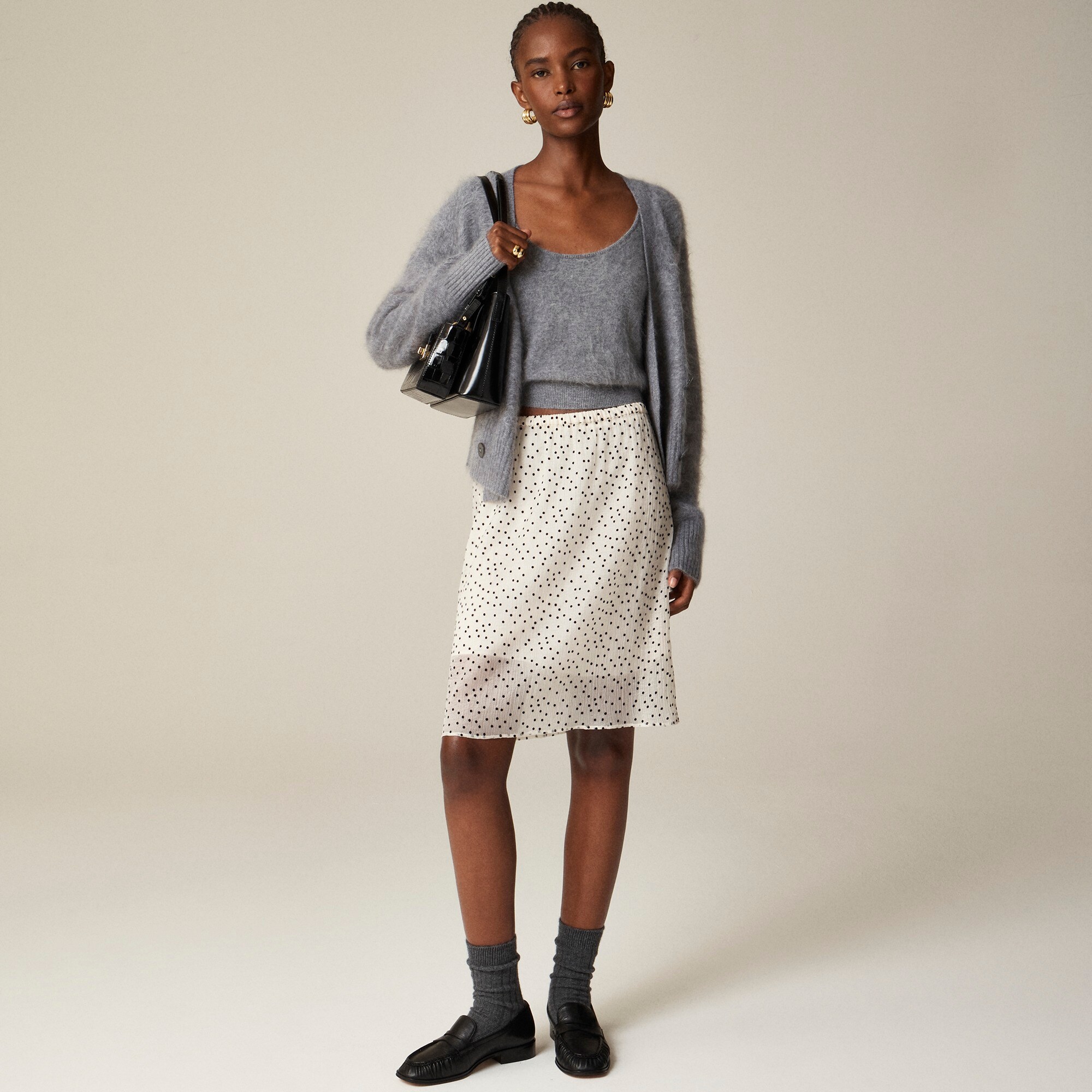 Chiffon skirt knee hot sale