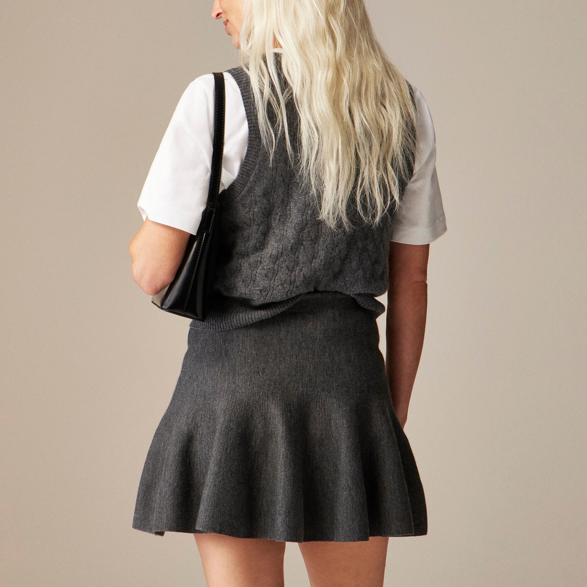 A-line mini sweater-skirt in merino wool