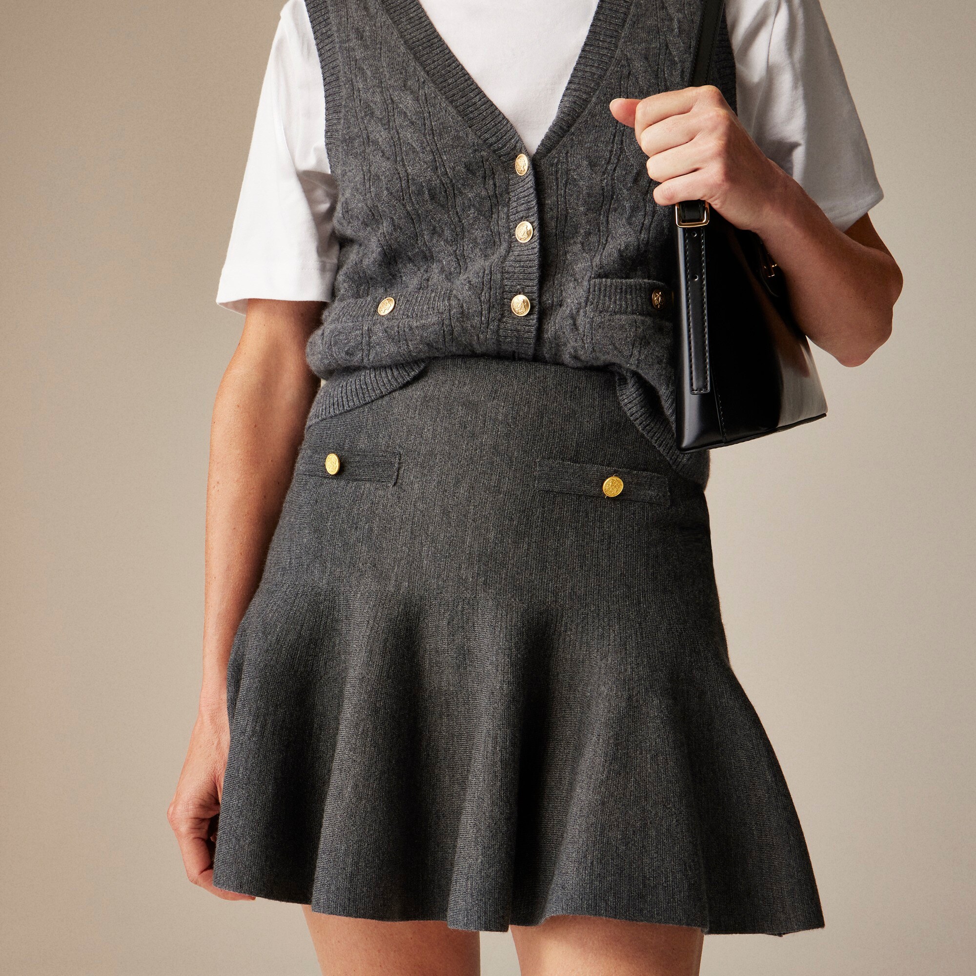 A-line mini sweater-skirt in merino wool