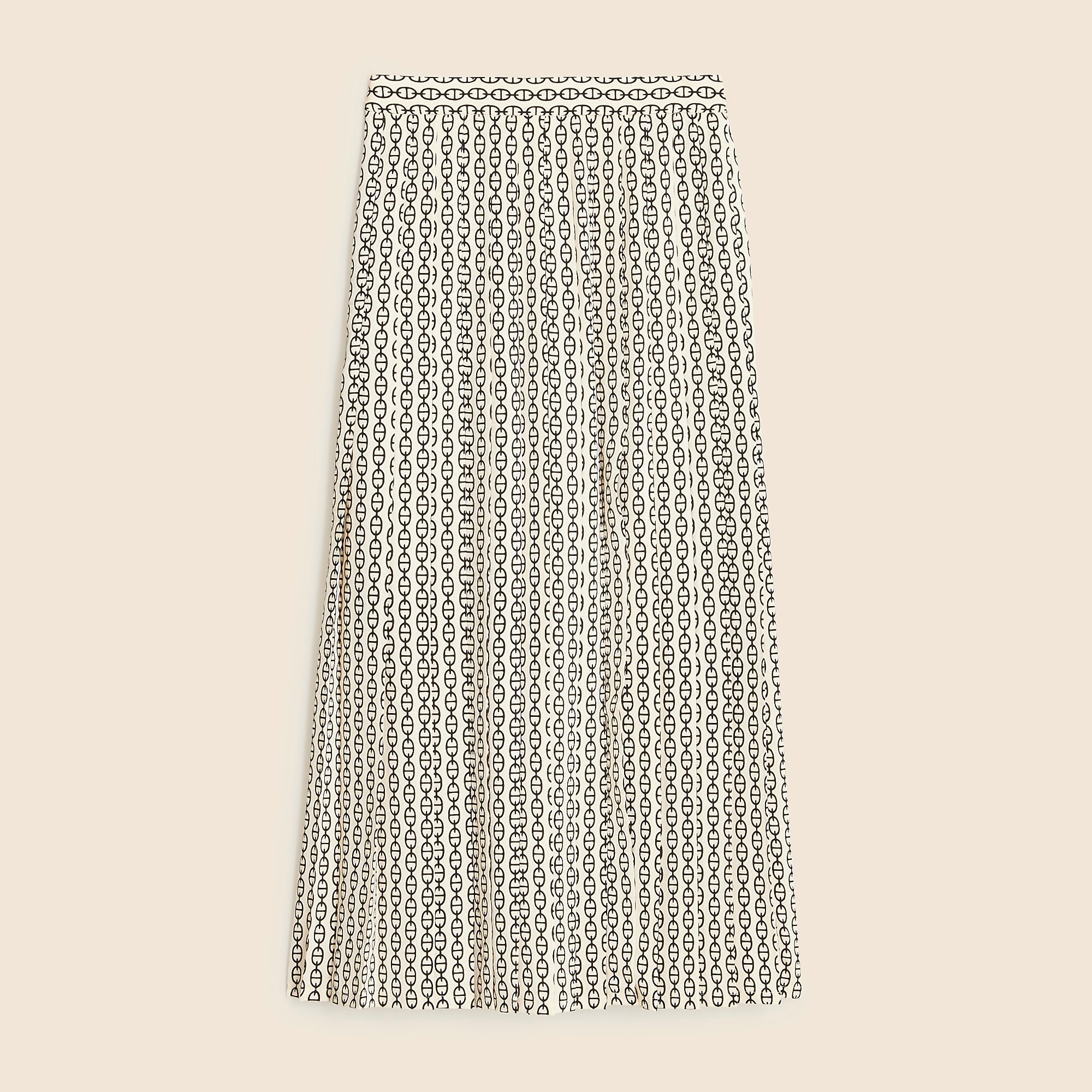 Pleated maxi skirt in vintage links print