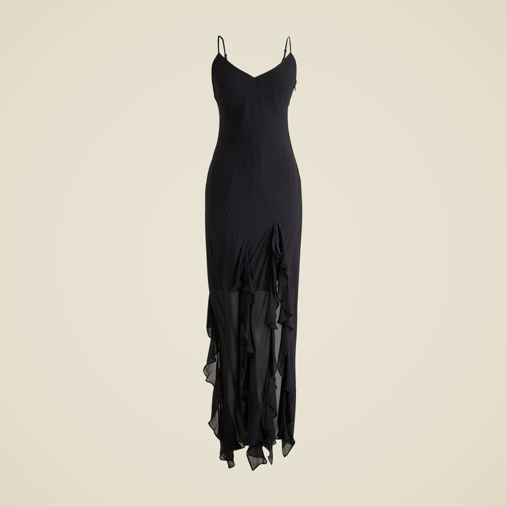 Ruffle Slip Dress In Chiffon For Women | J.Crew