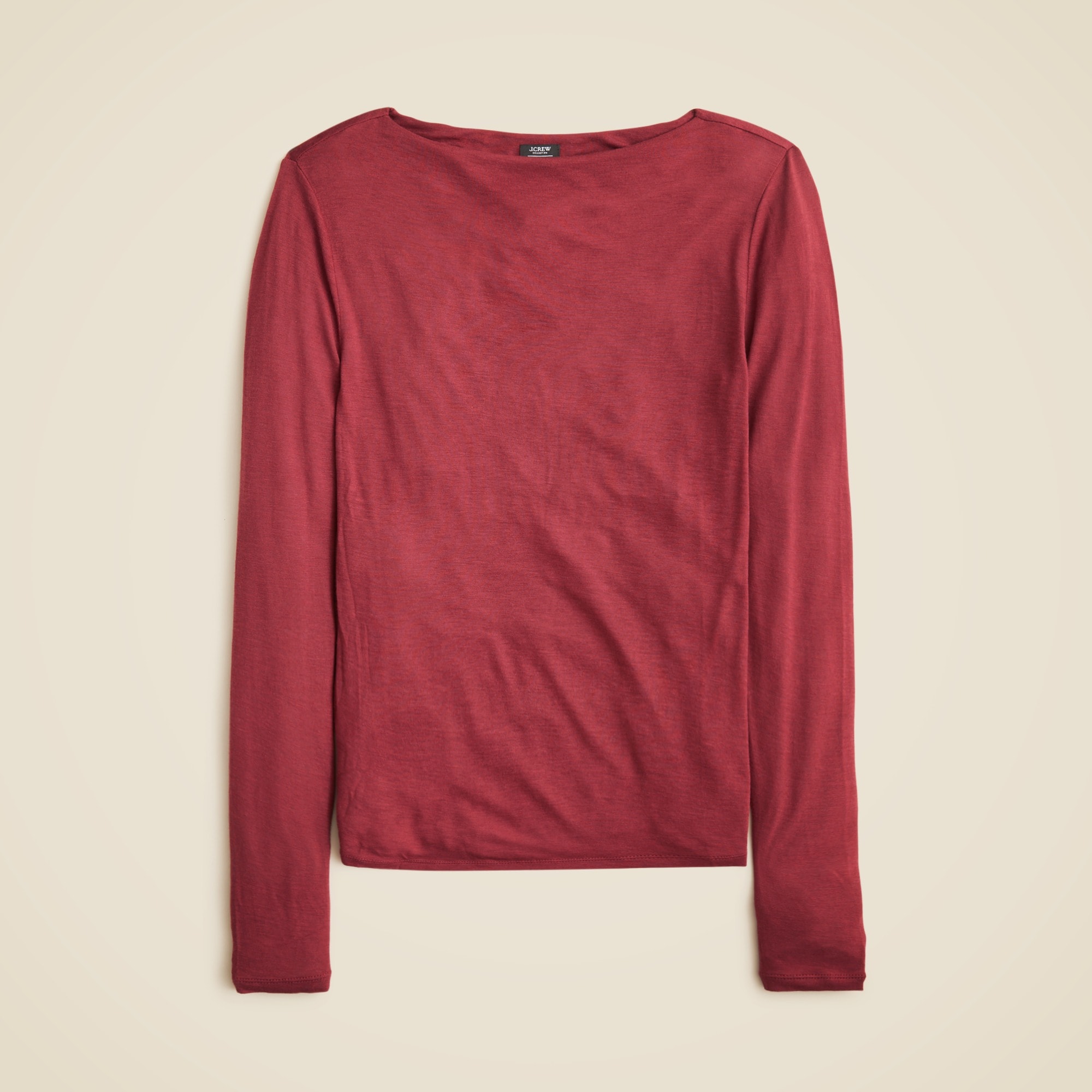 Collection sheer wool-blend long-sleeve T-shirt