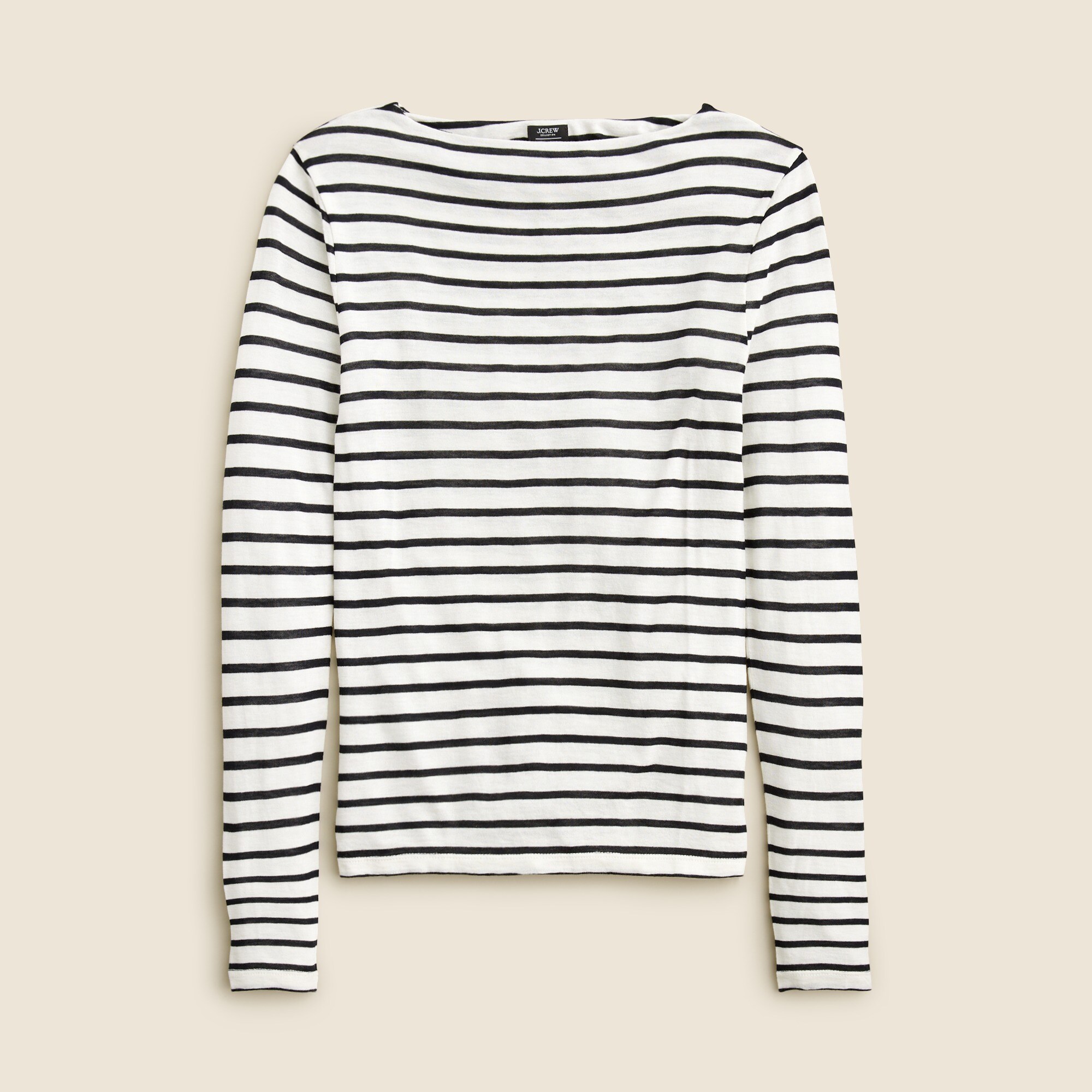 Collection sheer wool-blend long-sleeve T-shirt in stripe