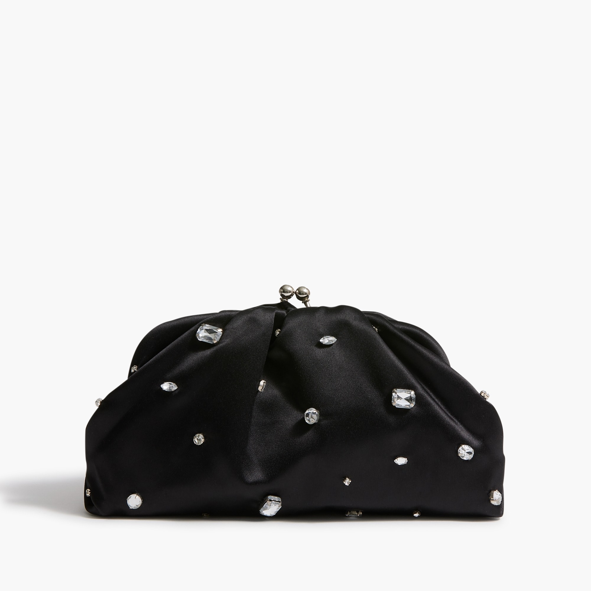 Satin rhinestone clutch