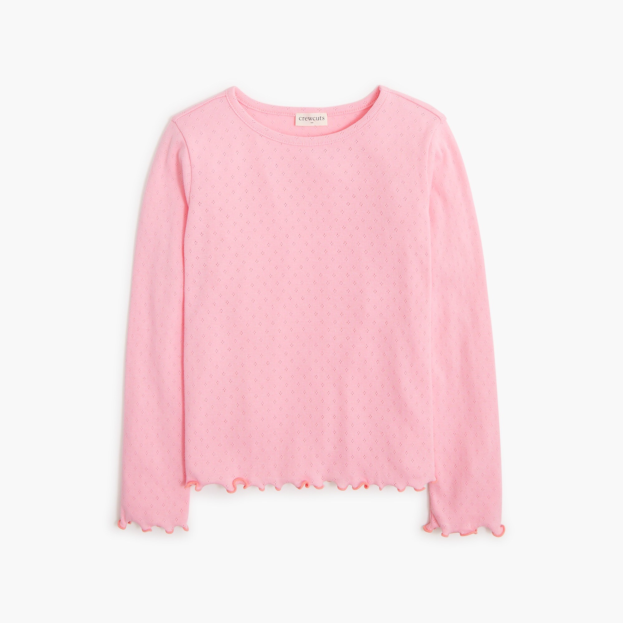 girls' long-sleeve pointelle tee for girls