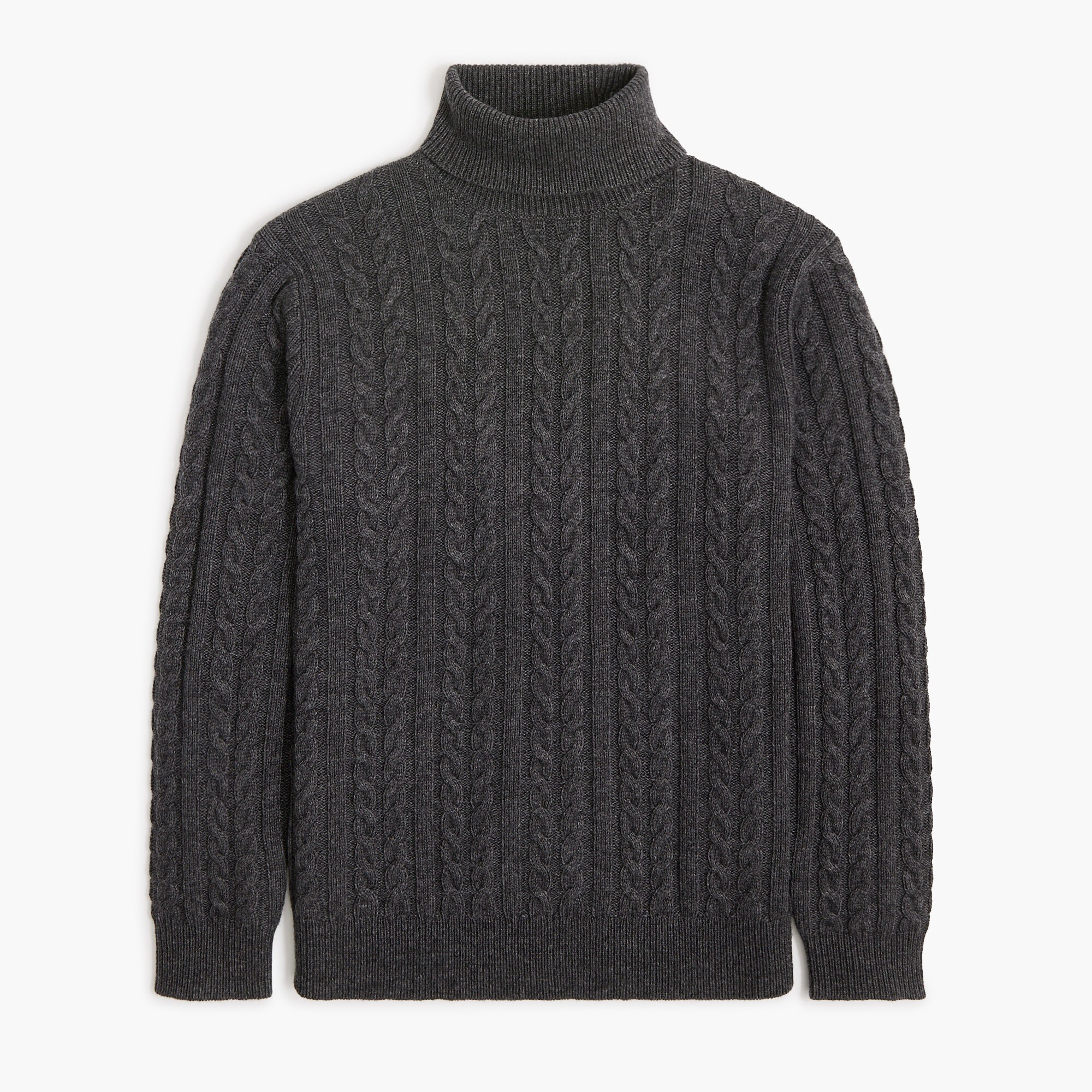 Supersoft lambswool-blend cable-knit turtleneck sweater