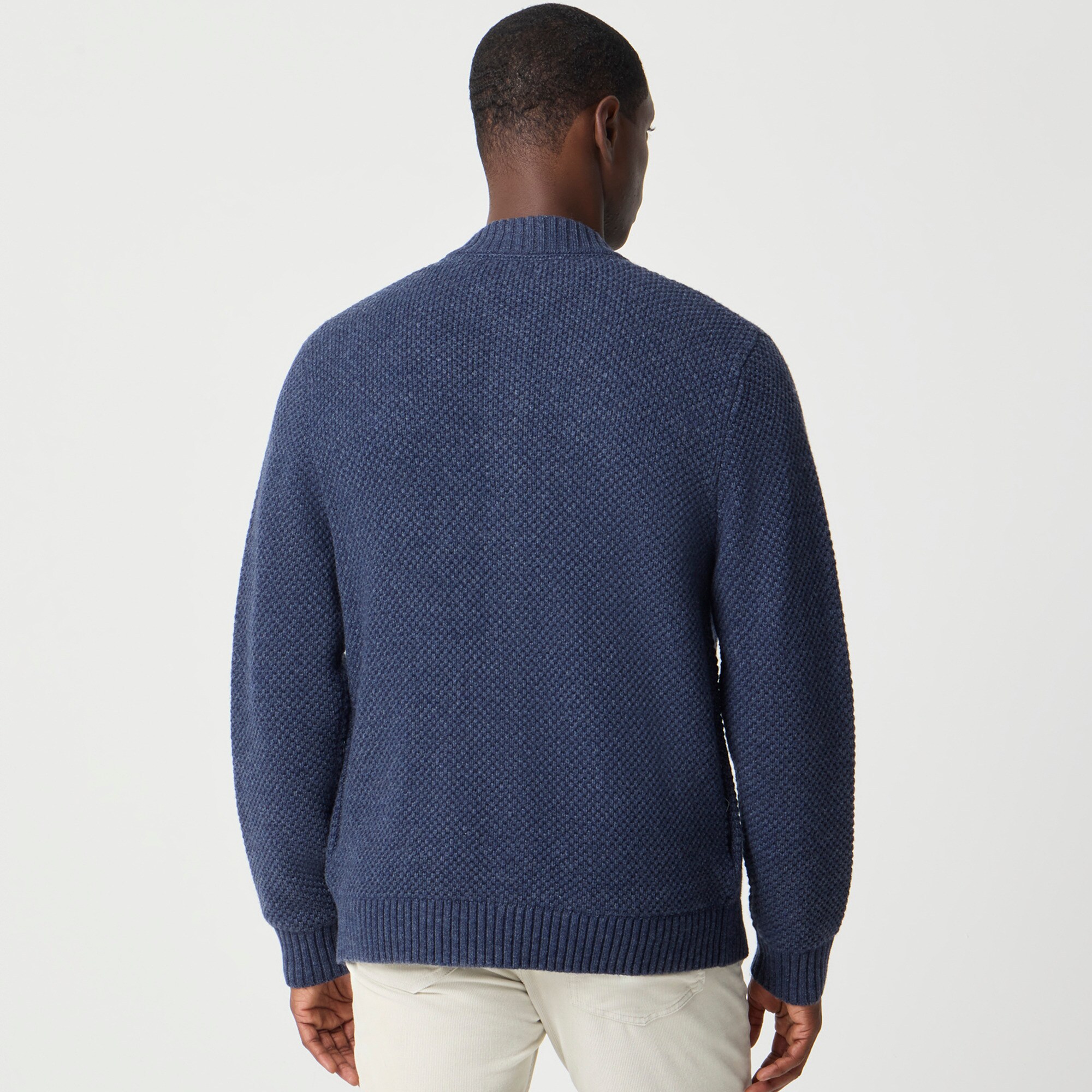Supersoft lambswool-blend bomber sweater-jacket