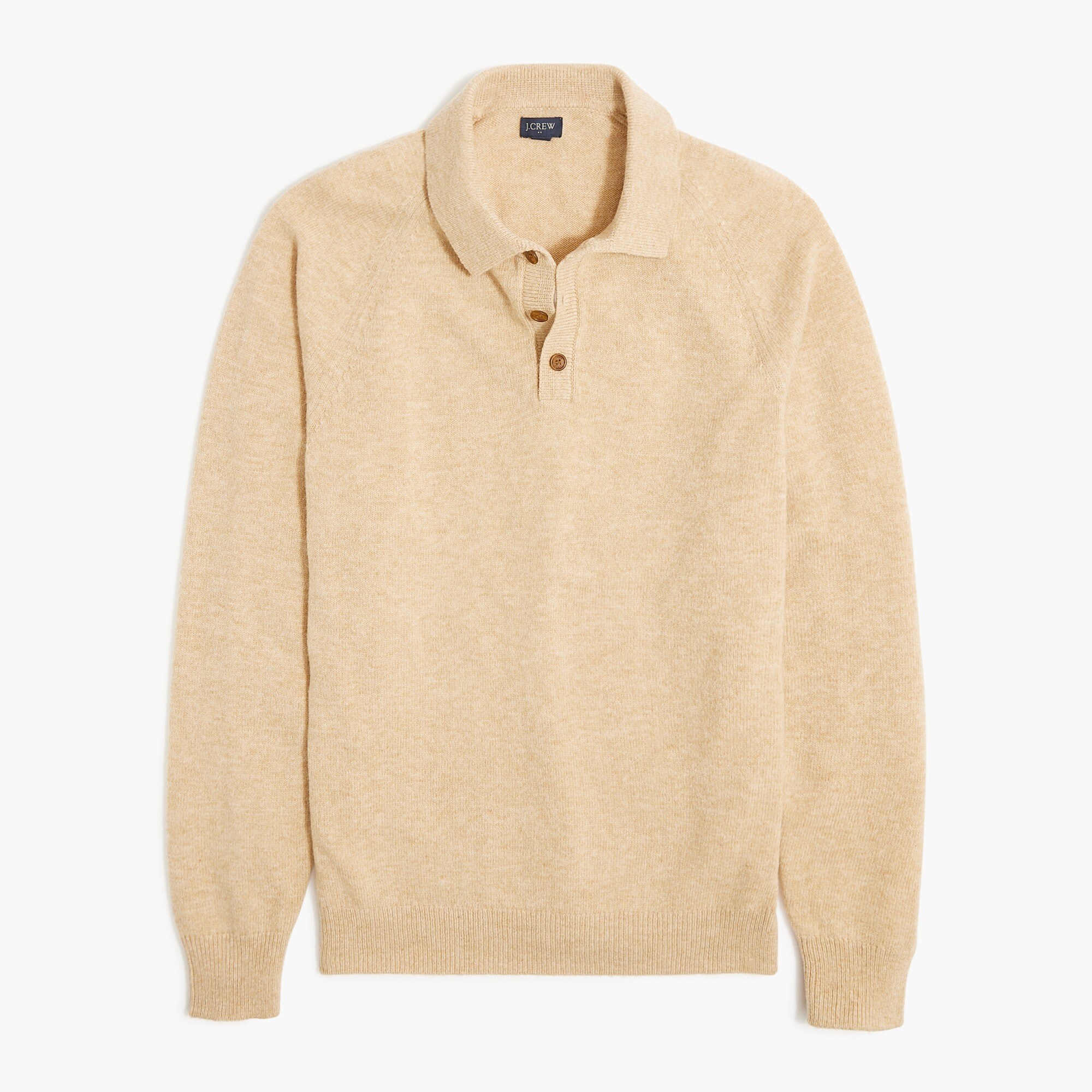 supersoft lambswool-blend long-sleeve polo shirt for men