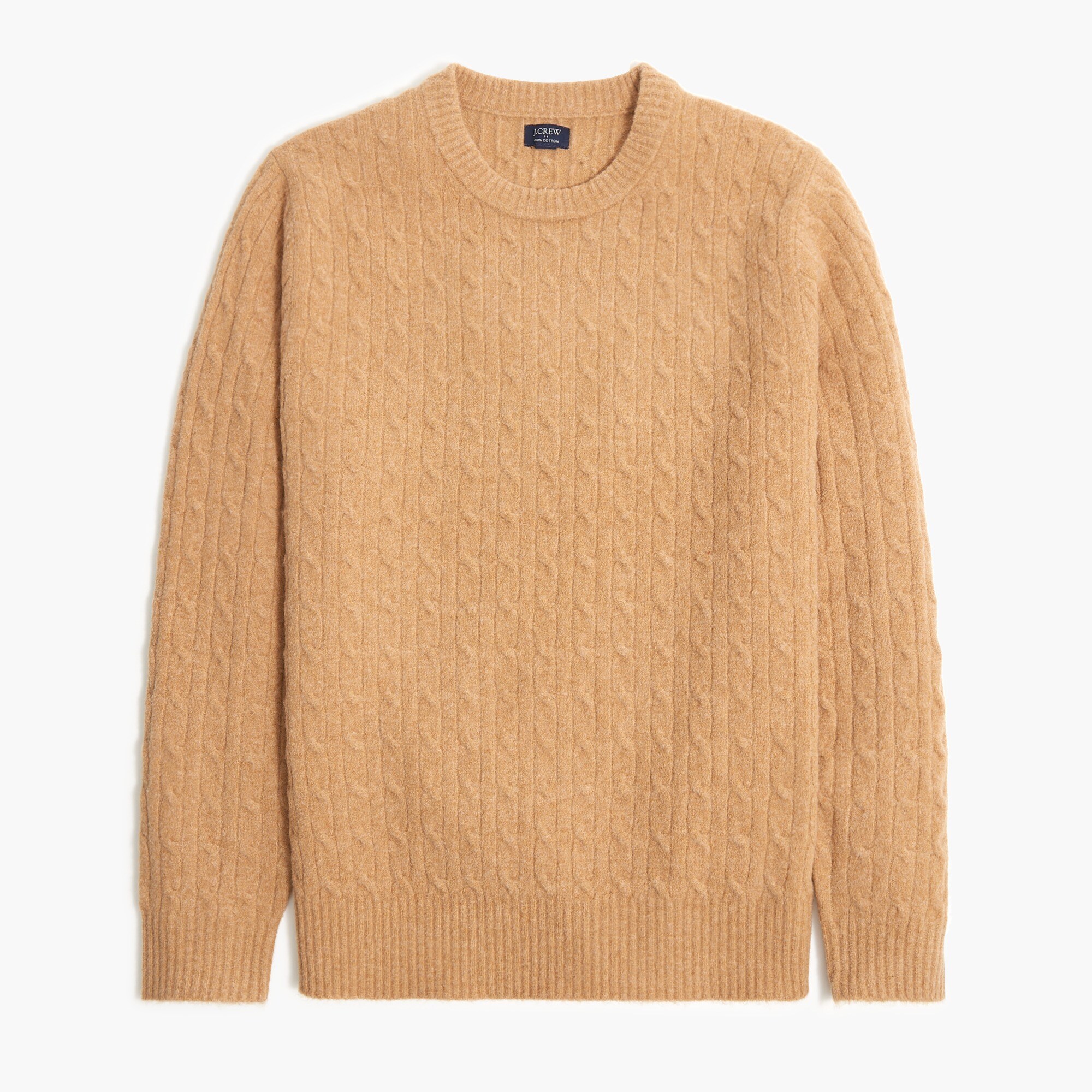  Cable crewneck sweater in extra-soft yarn