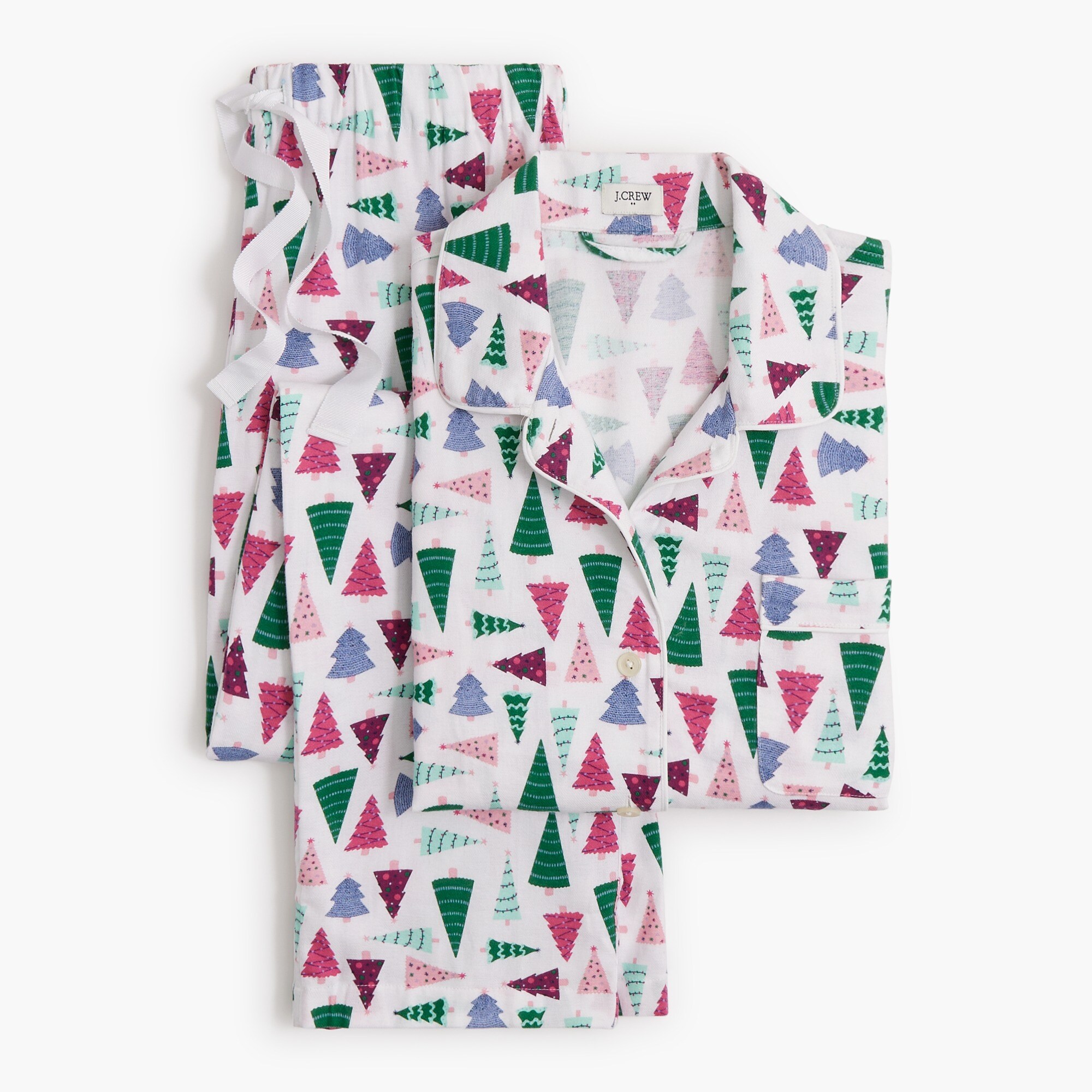 long-sleeve flannel pajama set for women