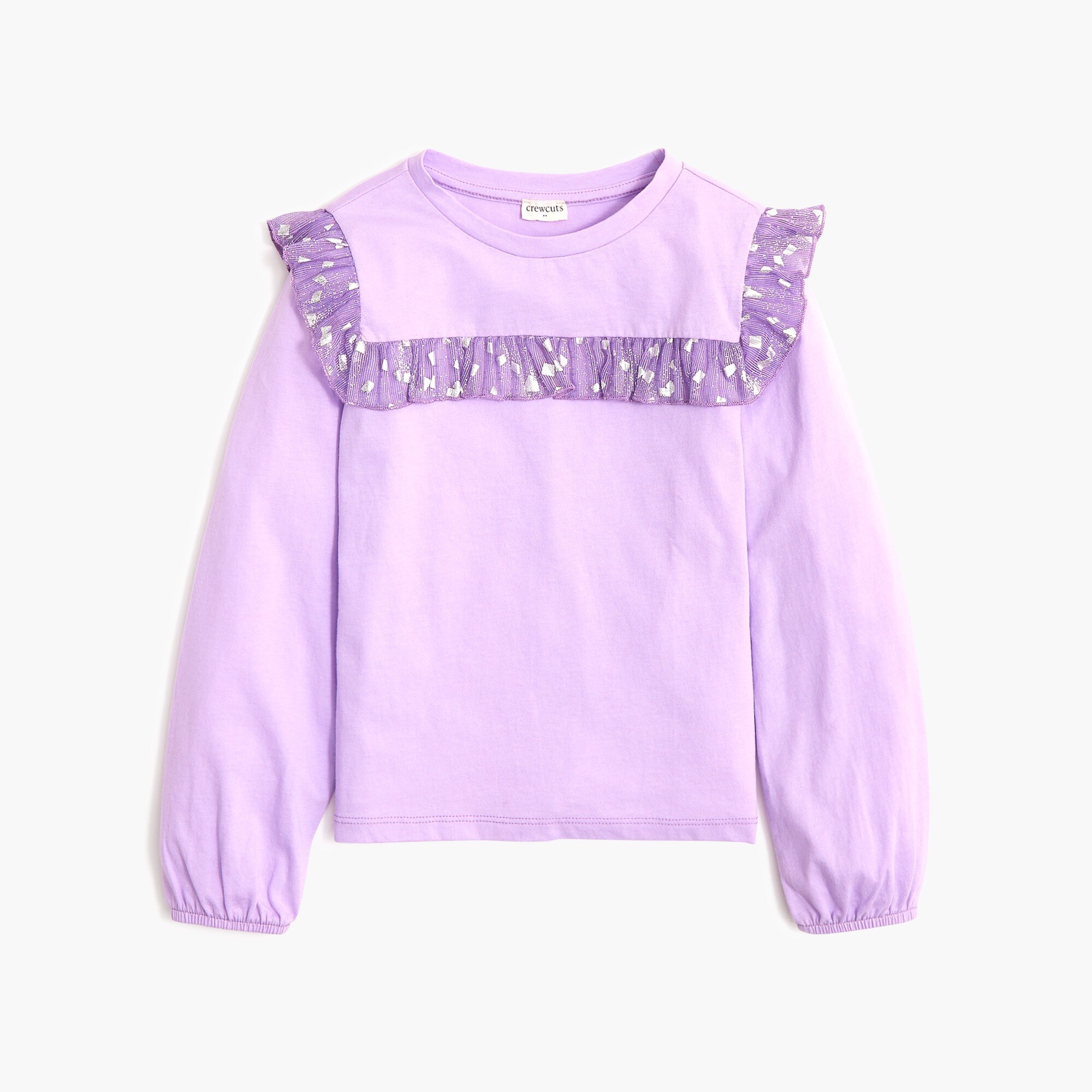girls' long-sleeve ruffle tee for girls