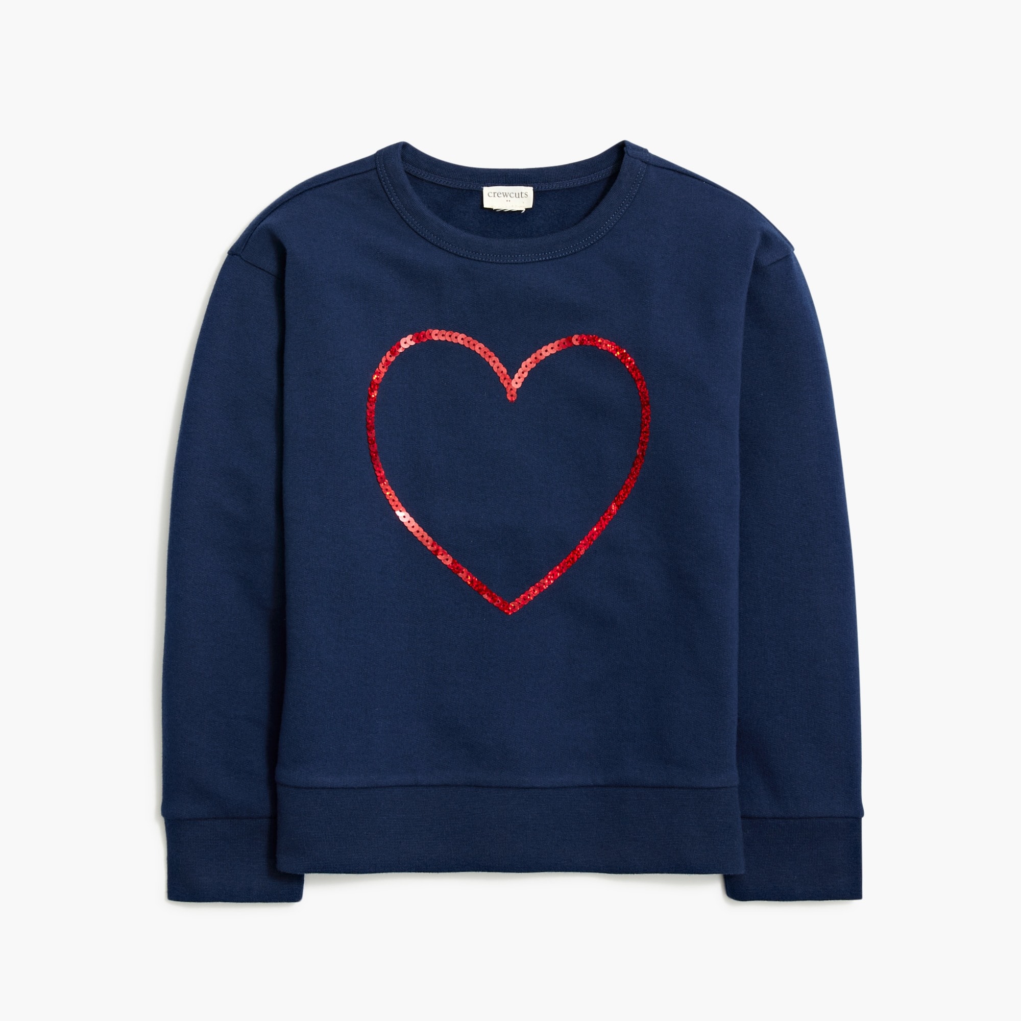 Girls' sequin heart sweatshirt