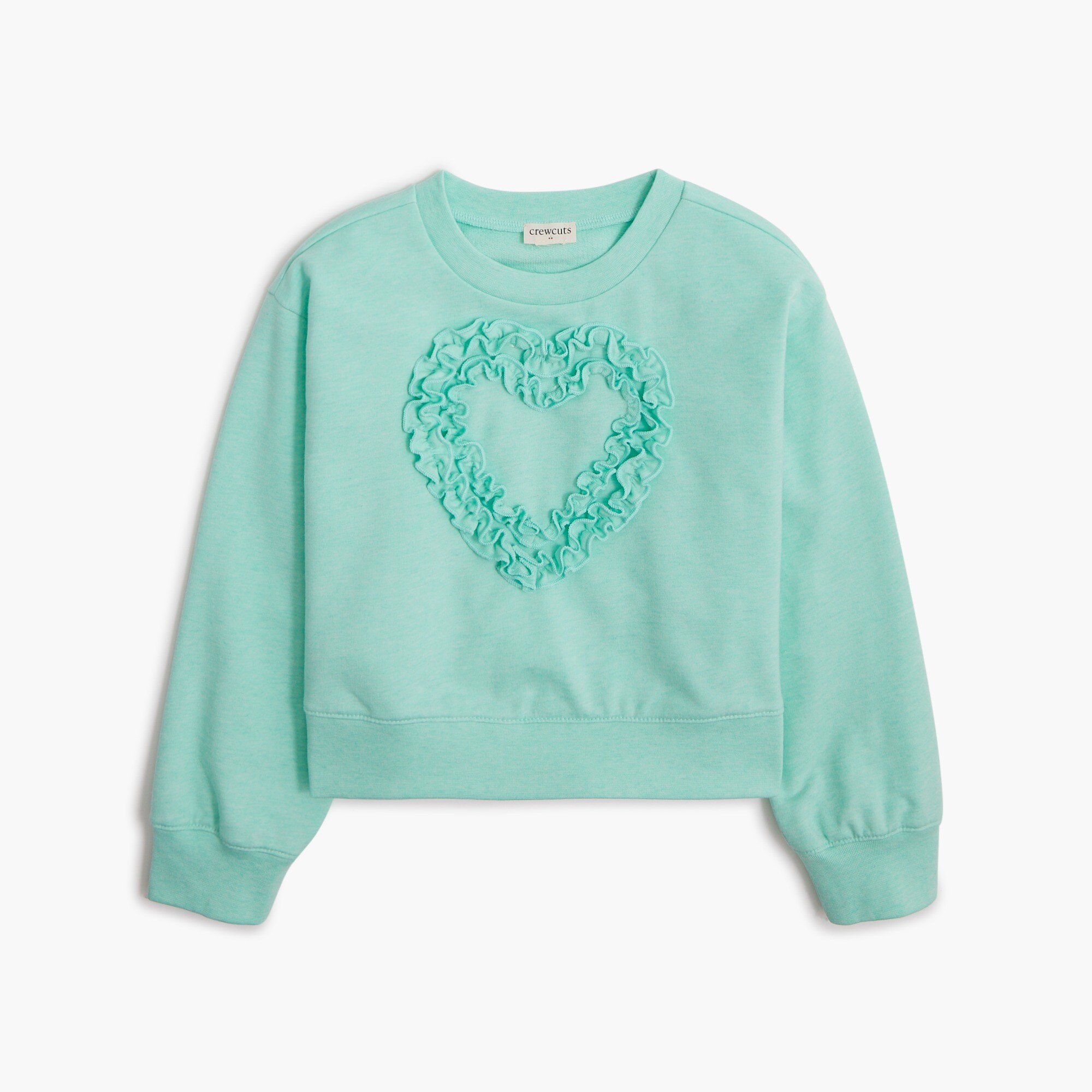 Girls' Ruffle Heart Sweatshirt For Girls | Factory