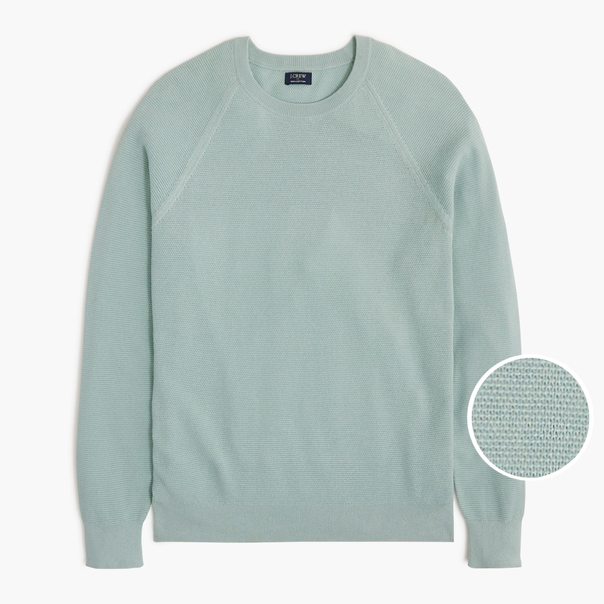 Factory: Cotton Seed-stitch Crewneck Sweater For Men