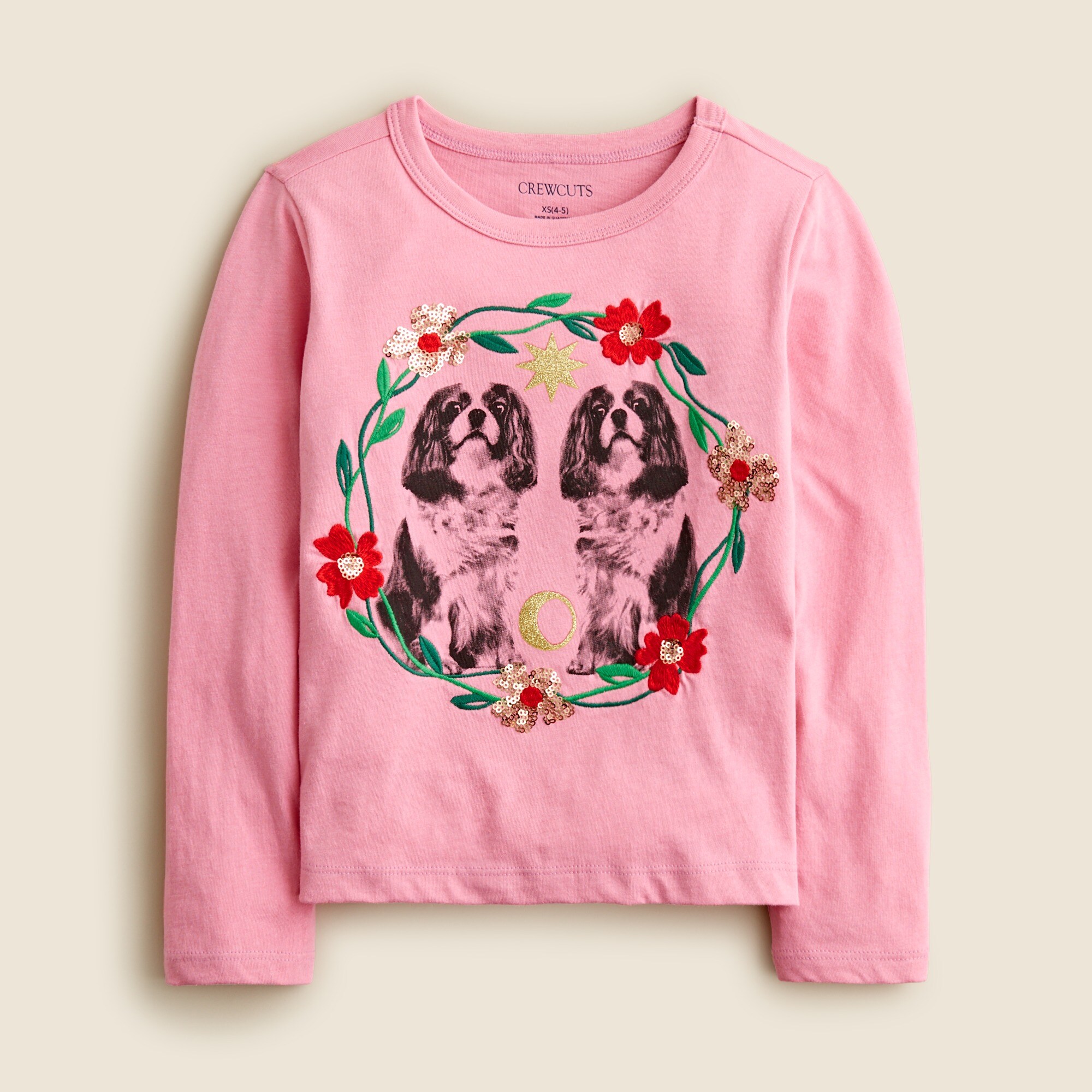 J.Crew: Girls' Long-sleeve Dog Crest Graphic T-shirt With