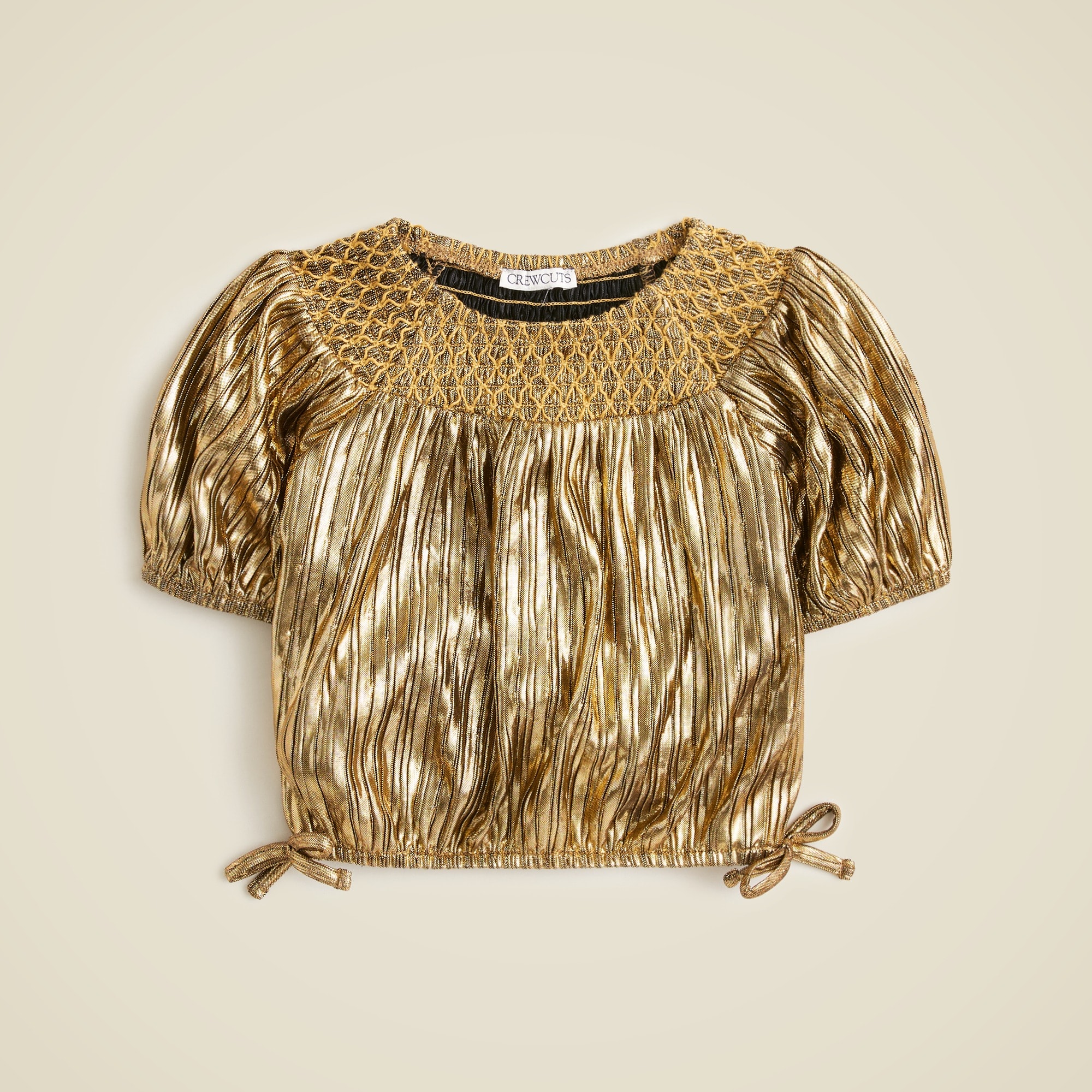 J.Crew: Girls' Smocked Metallic Top For Girls