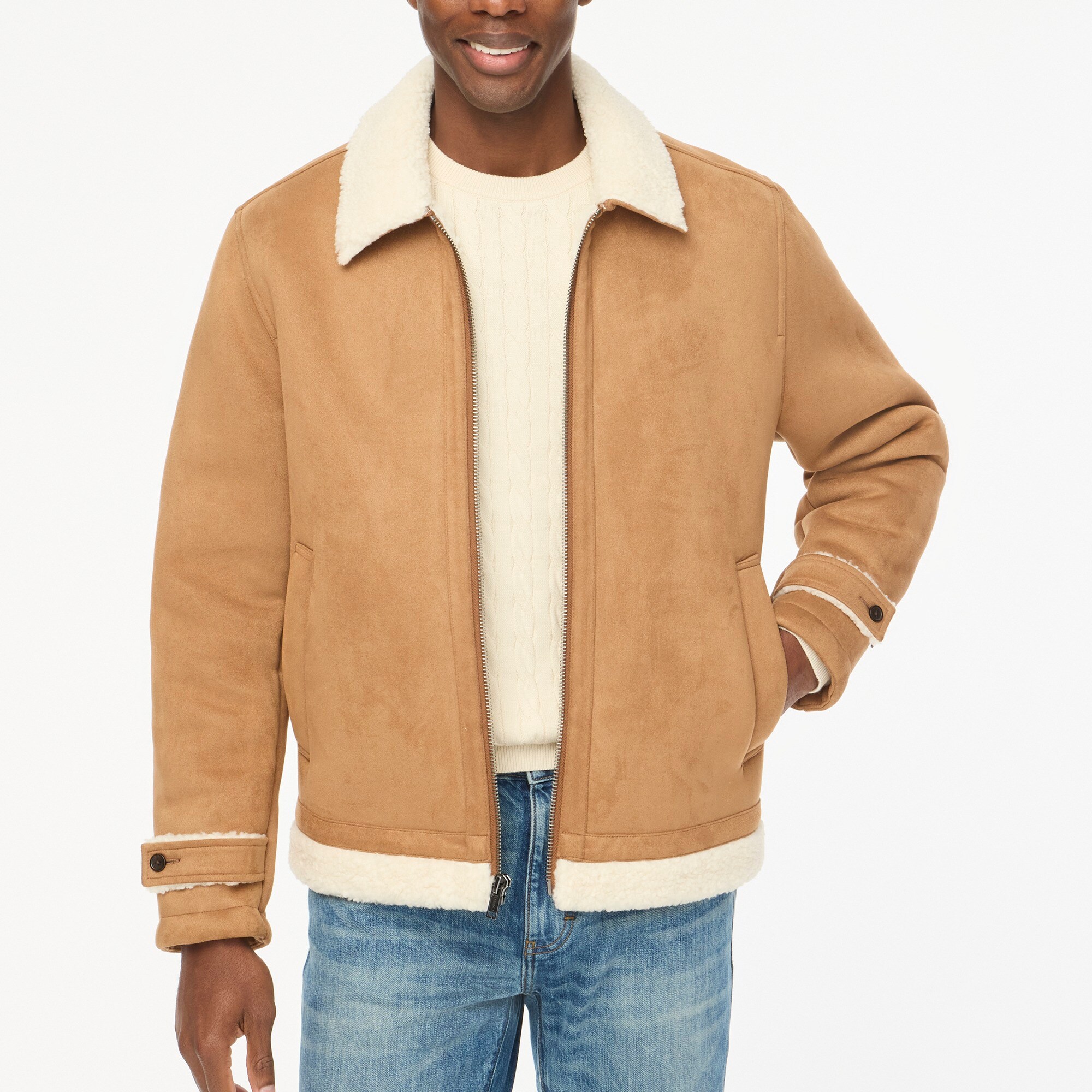 factory: sherpa bomber jacket for men
