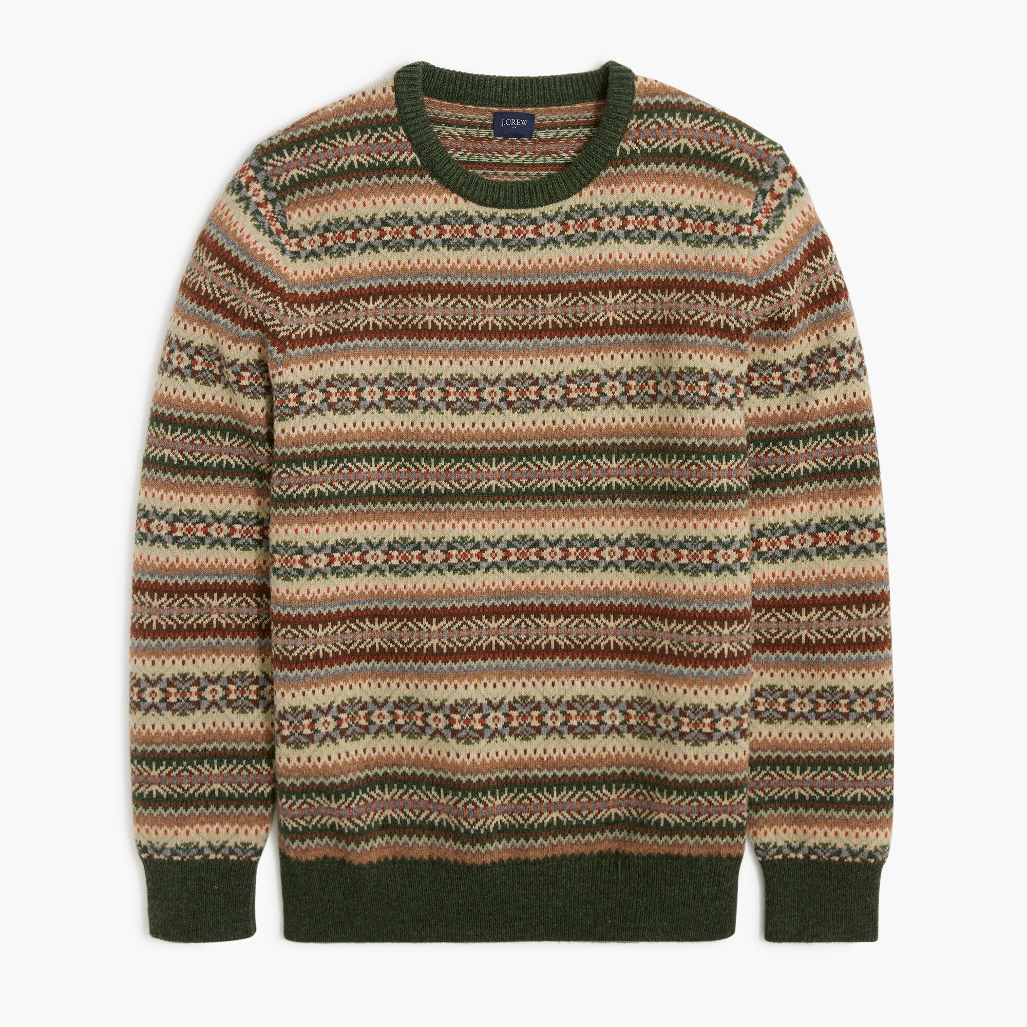 Lambswool-blend Fair Isle crewneck sweater