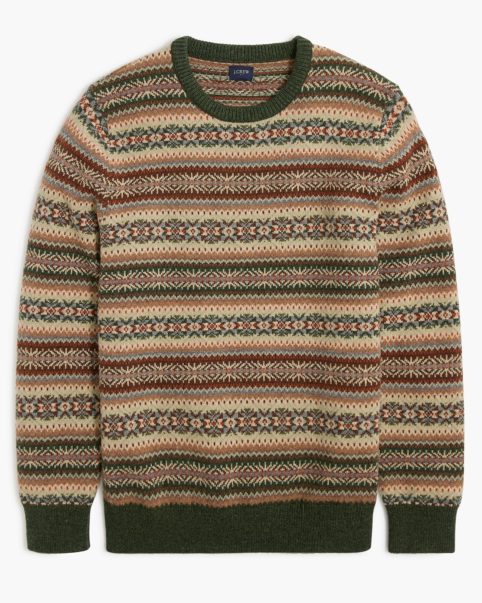 Factory: Lambswool-blend Fair Isle Crewneck Sweater For Men Factory: Lambswool-blend Fair Isle Crewneck Sweater For Men