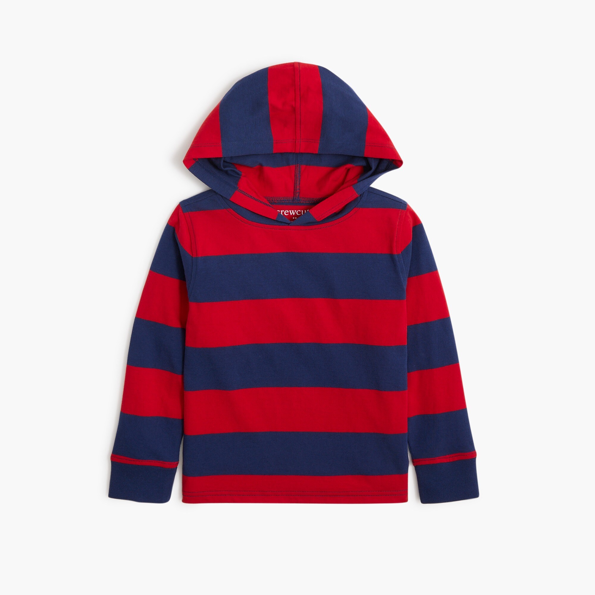 Boys' long-sleeve striped jersey hooded tee