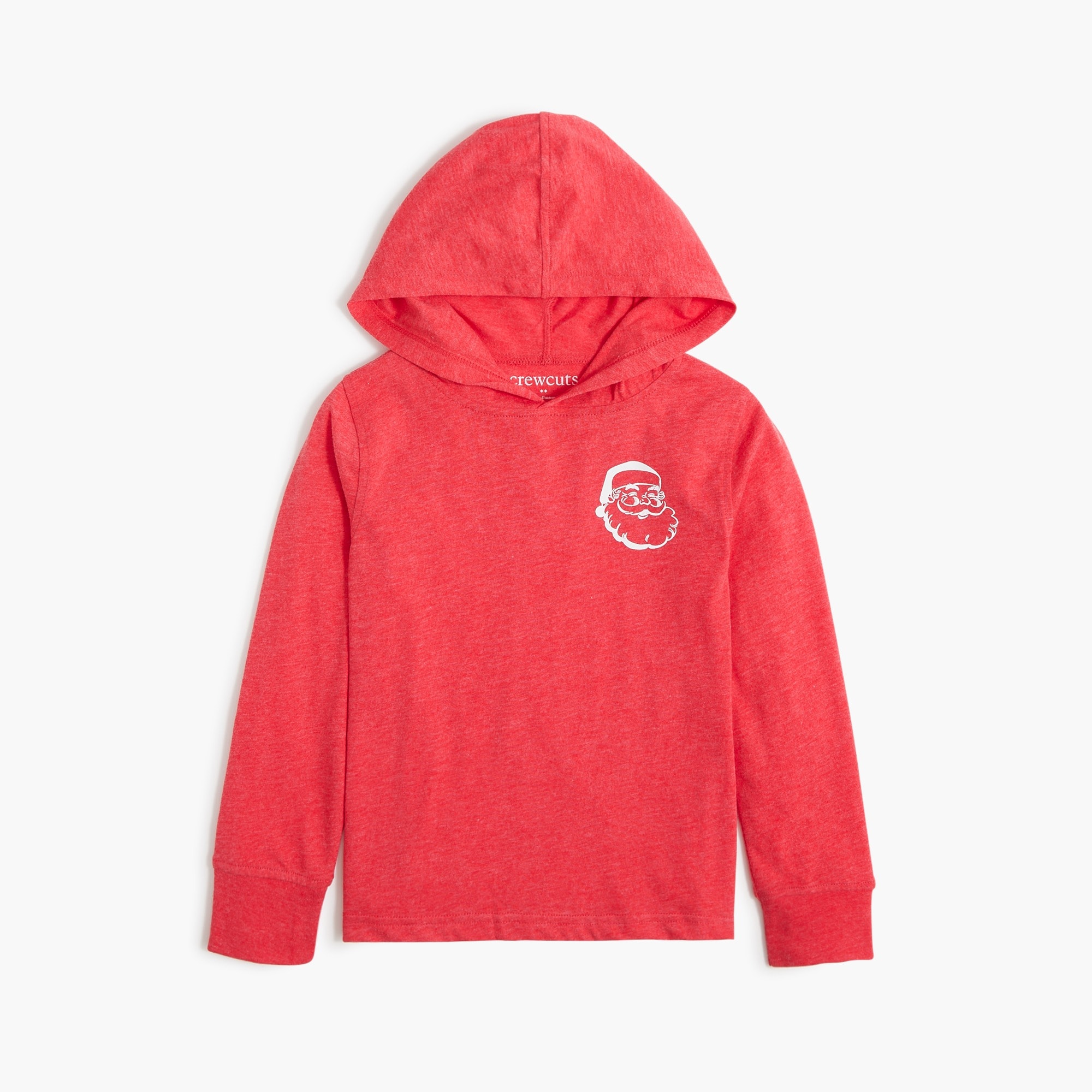  Boys' long-sleeve Santa graphic hooded tee