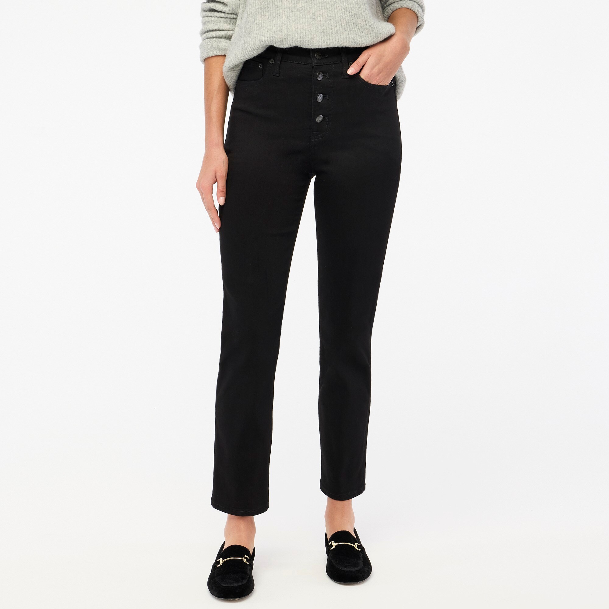 High-rise stovepipe jean in signature stretch+