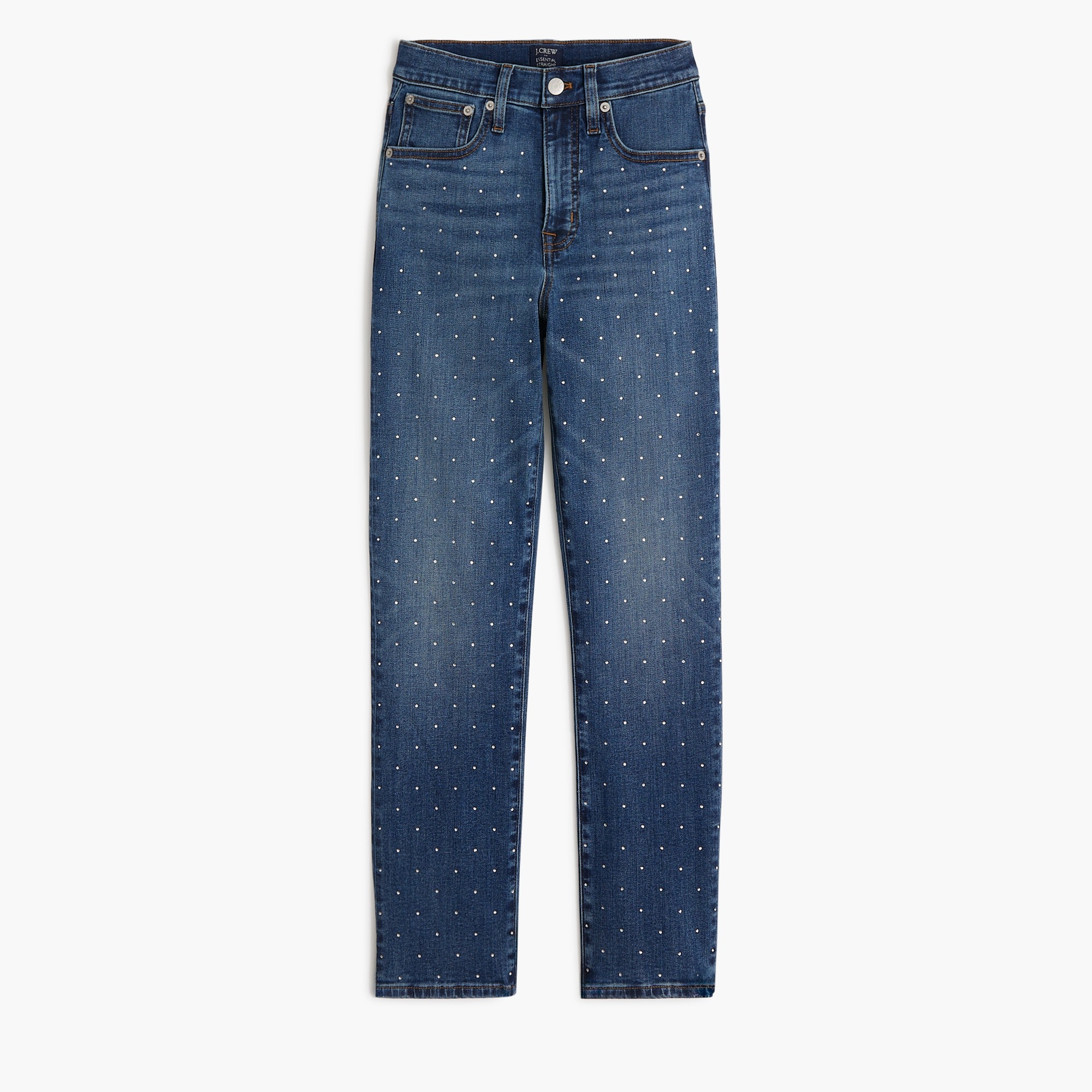 rhinestone essential straight jean in all-day stretch for women
