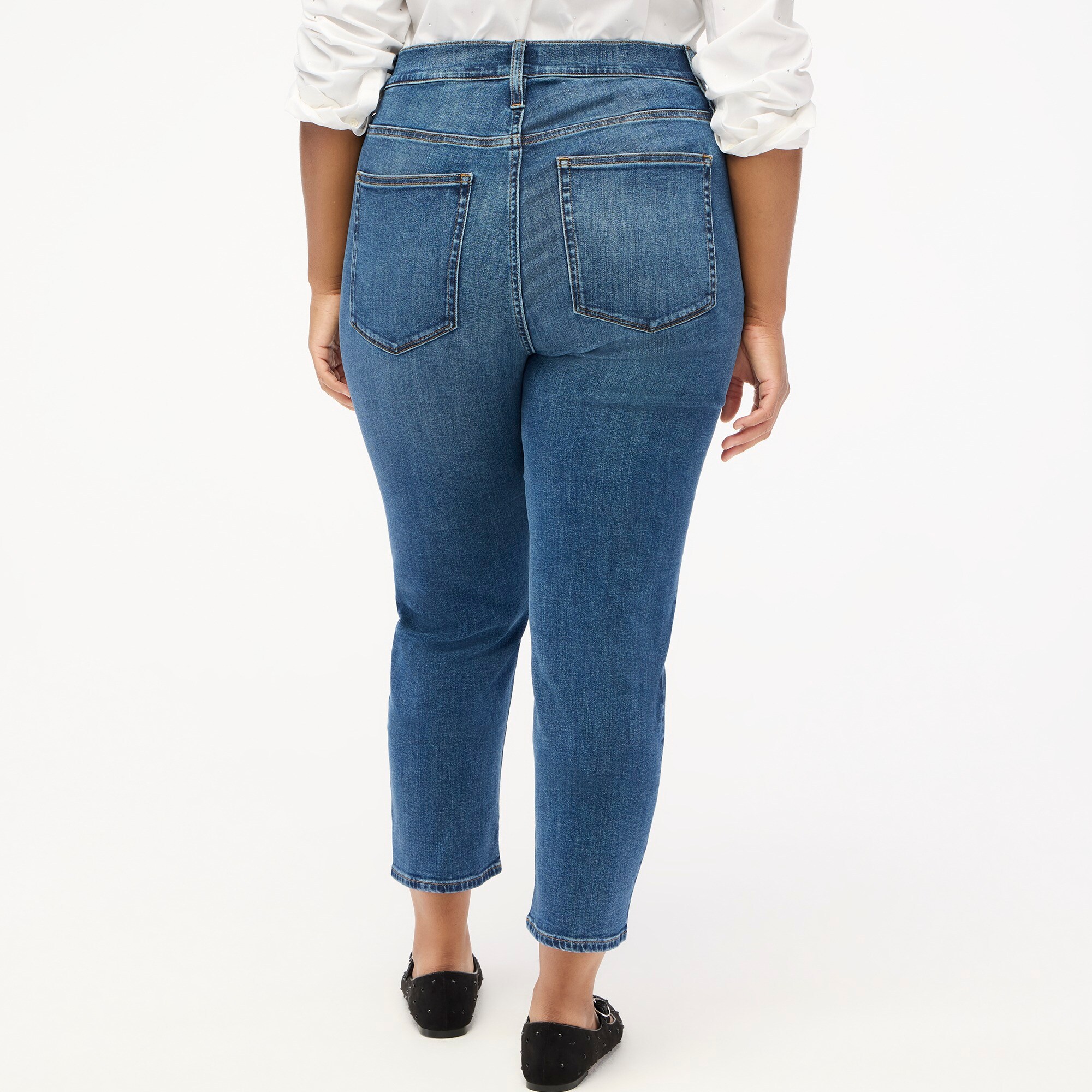 Petite rhinestone essential straight jean