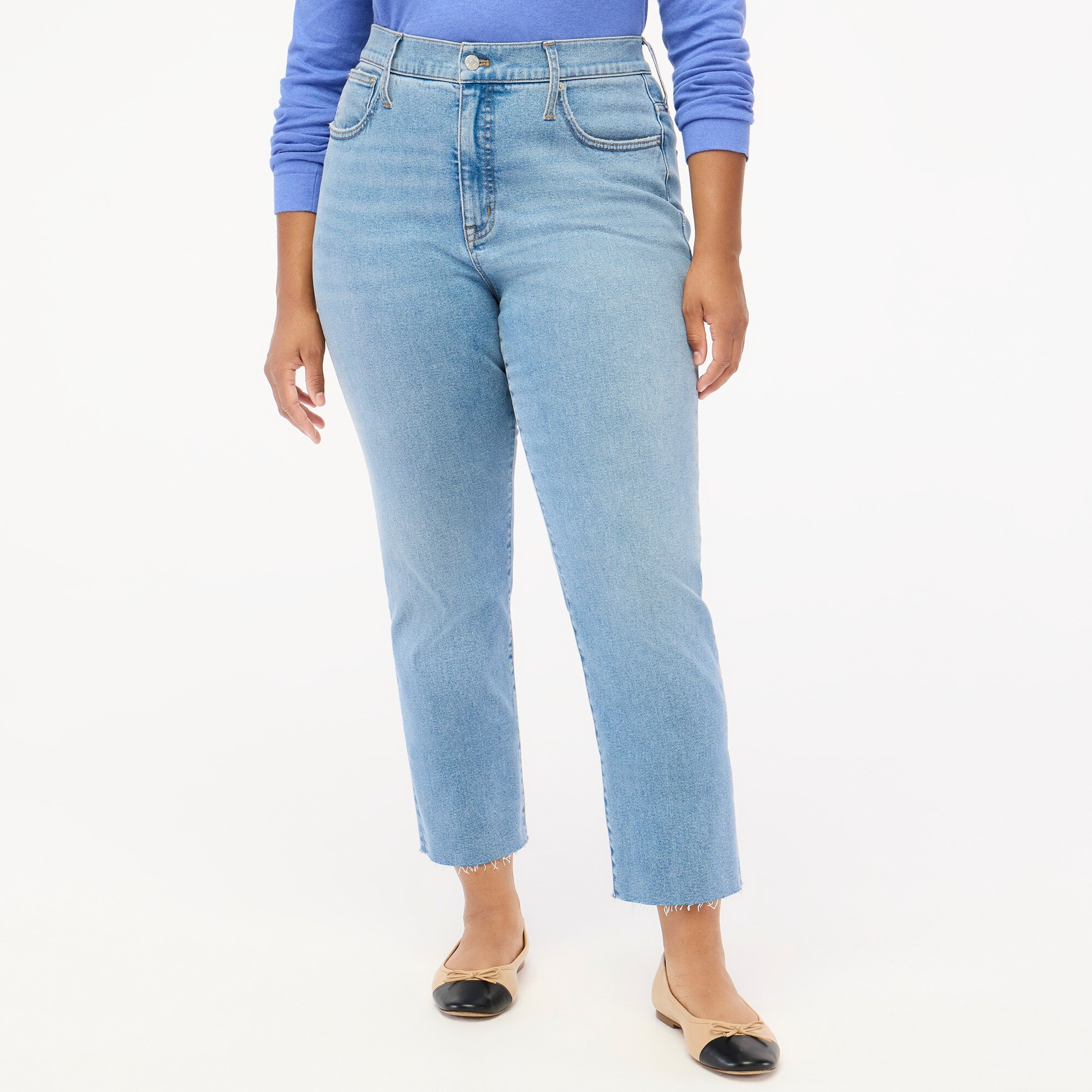 Petite essential straight jean in all-day stretch