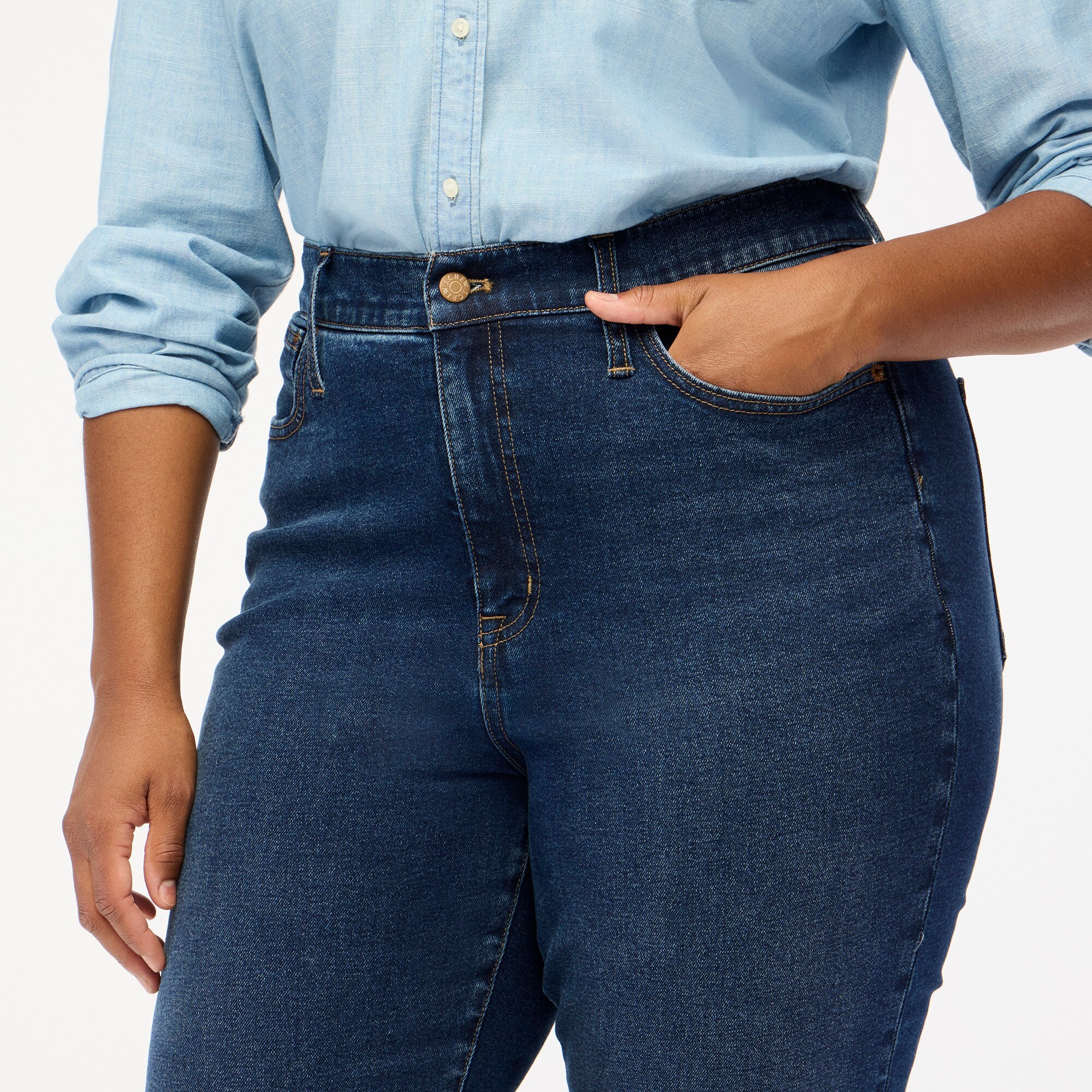 Petite curvy essential straight jean in all-day stretch
