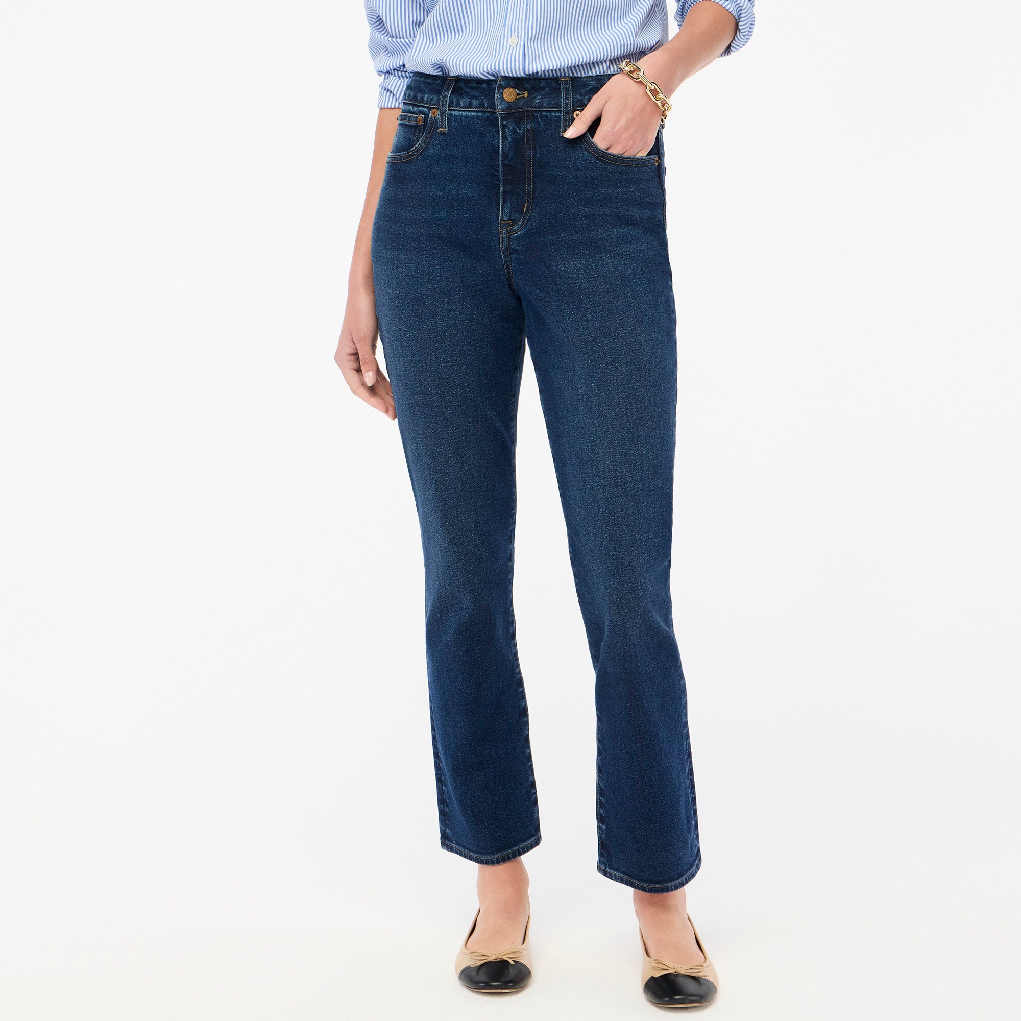 Petite curvy essential straight jean in all-day stretch