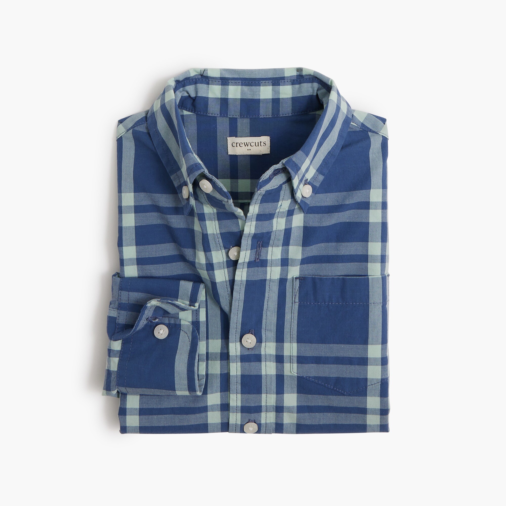 boys' long-sleeve washed plaid shirt for boys