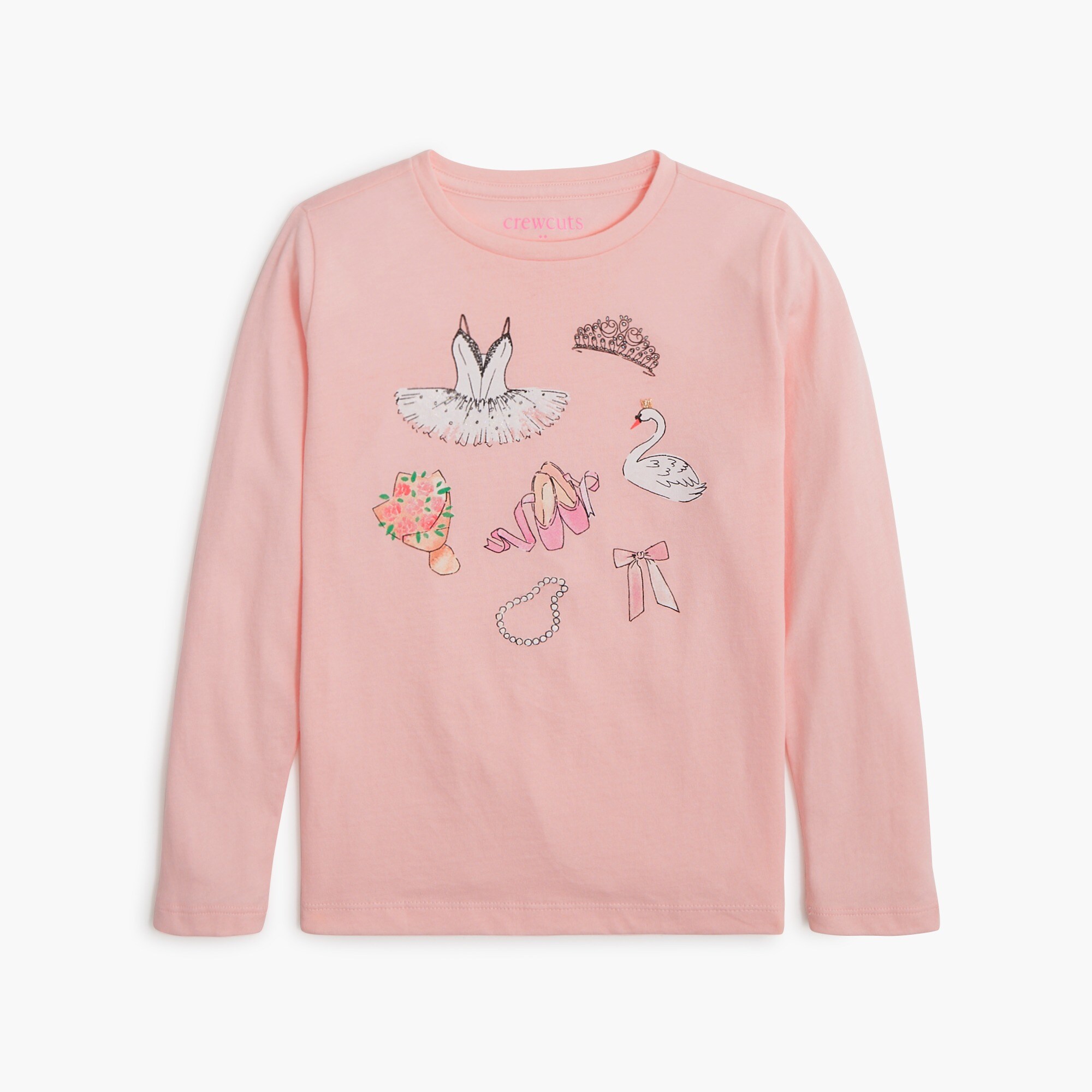Girls' swan ballet graphic tee