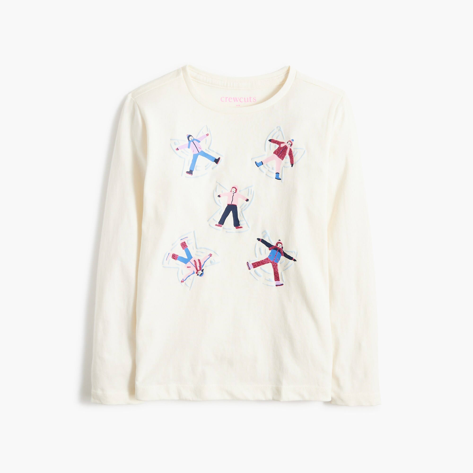 Girls' long-sleeve snow angel graphic tee