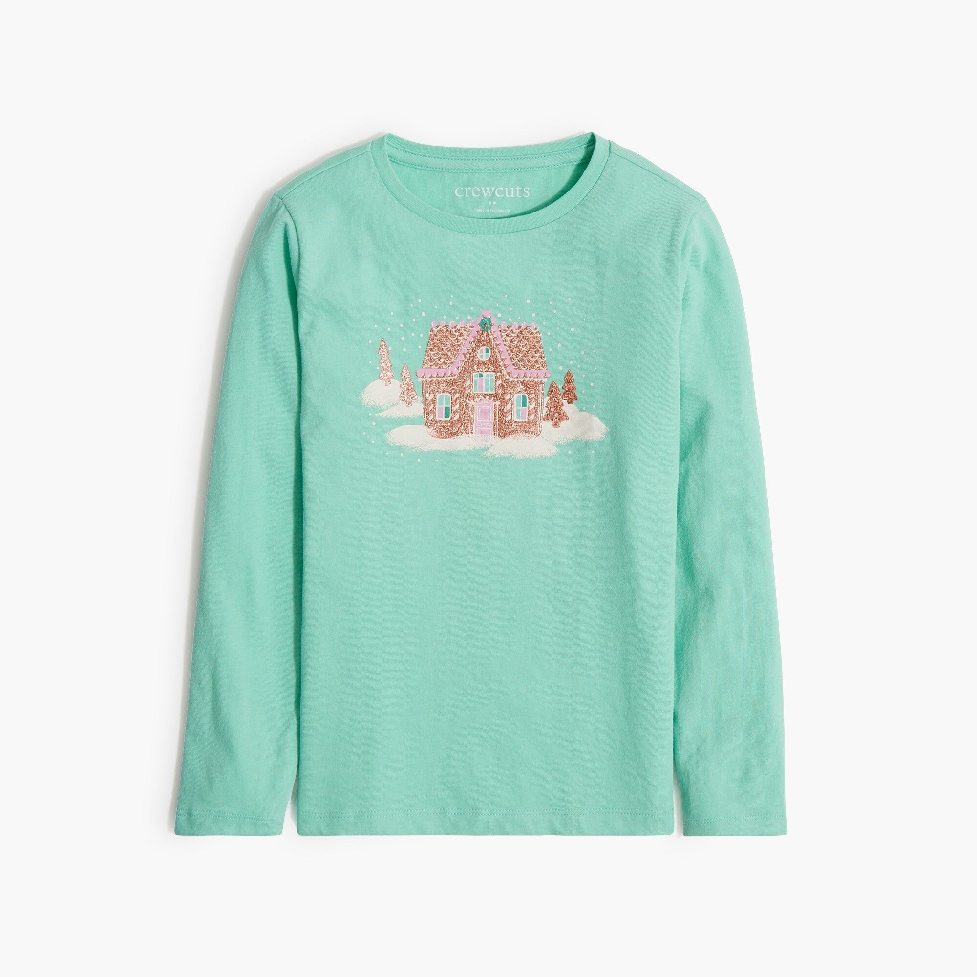 girls' long-sleeve gingerbread house graphic tee for girls