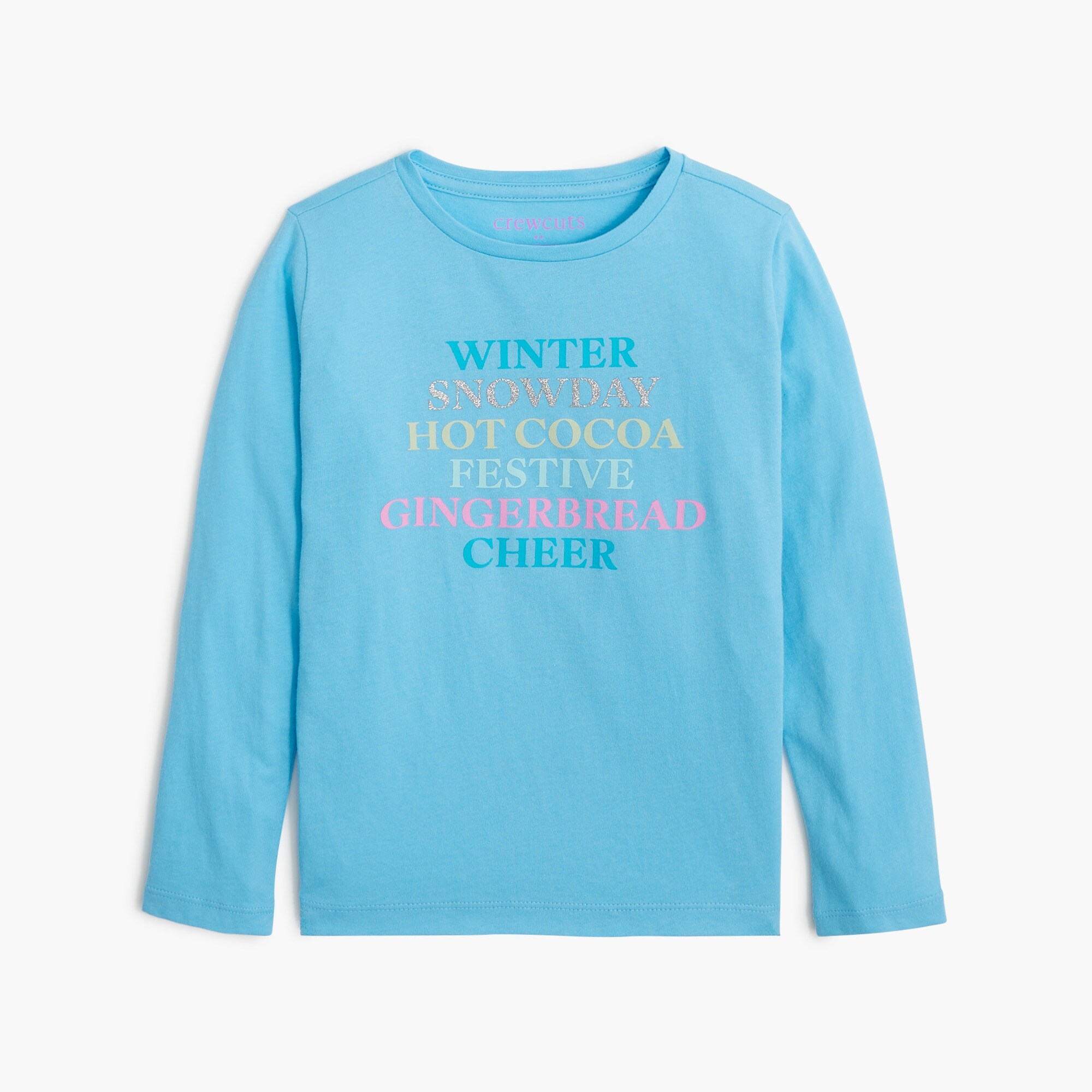 Girls' long-sleeve winter words graphic tee