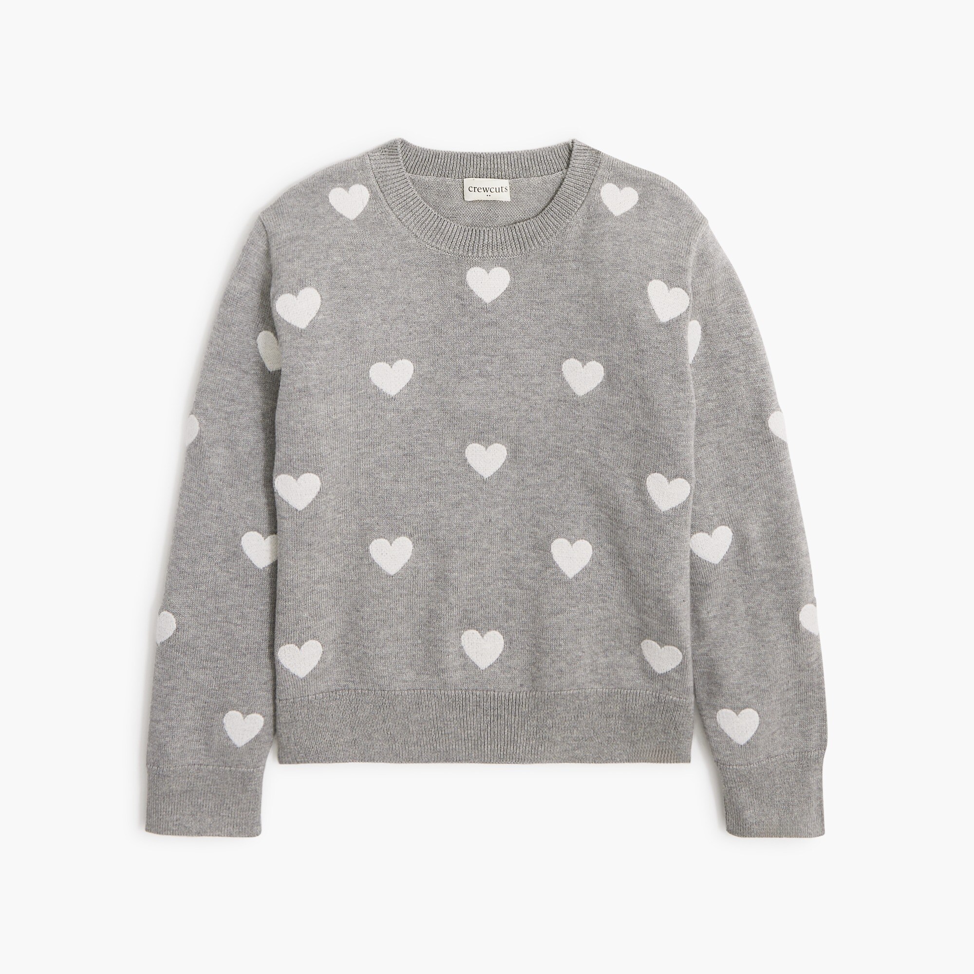 Girls' heart embroidered sweater