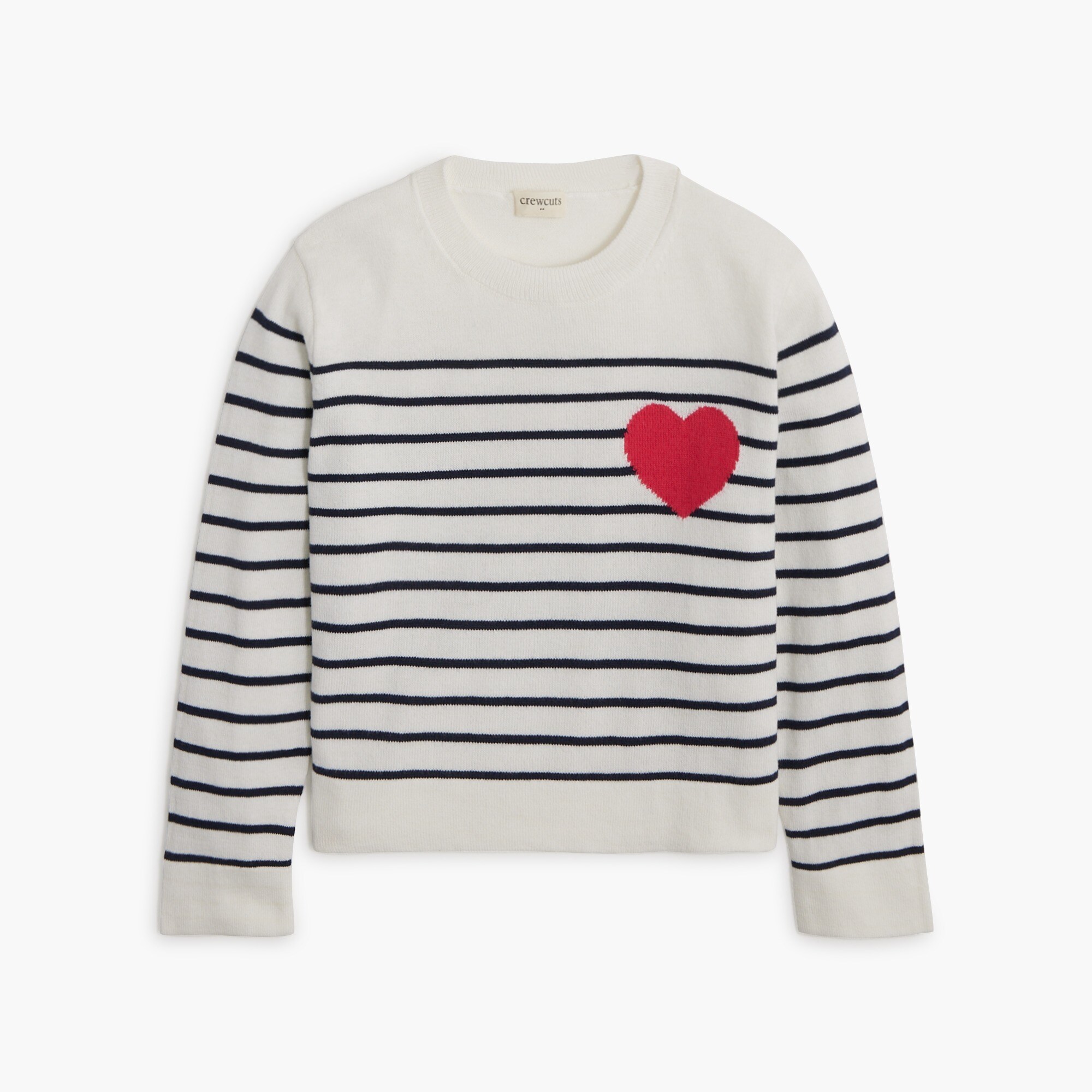 Girls' striped heart sweater