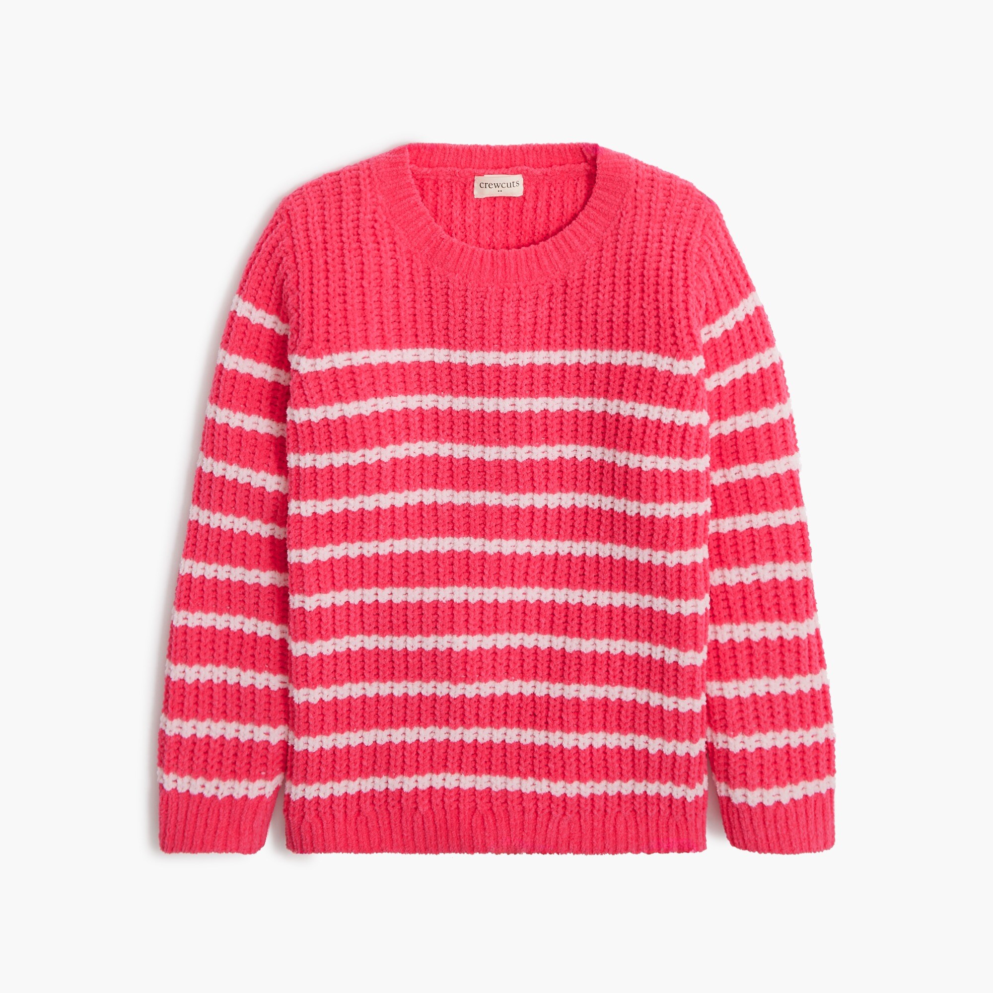 Girls' striped chenille sweater