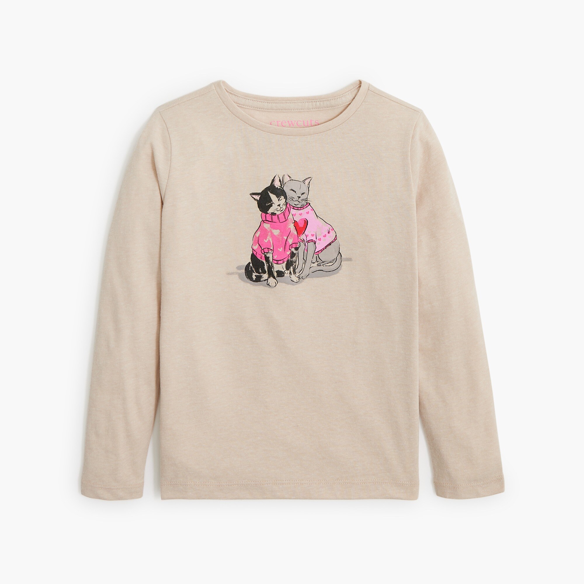 Girls' long-sleeve cats in sweaters graphic tee