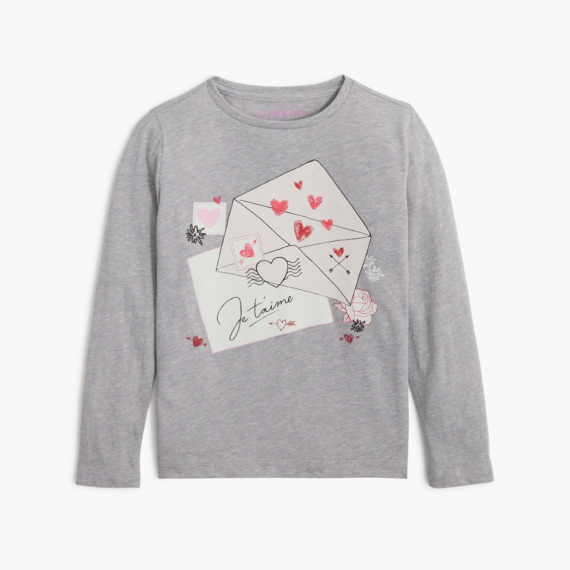 girls' heart letter graphic tee for girls