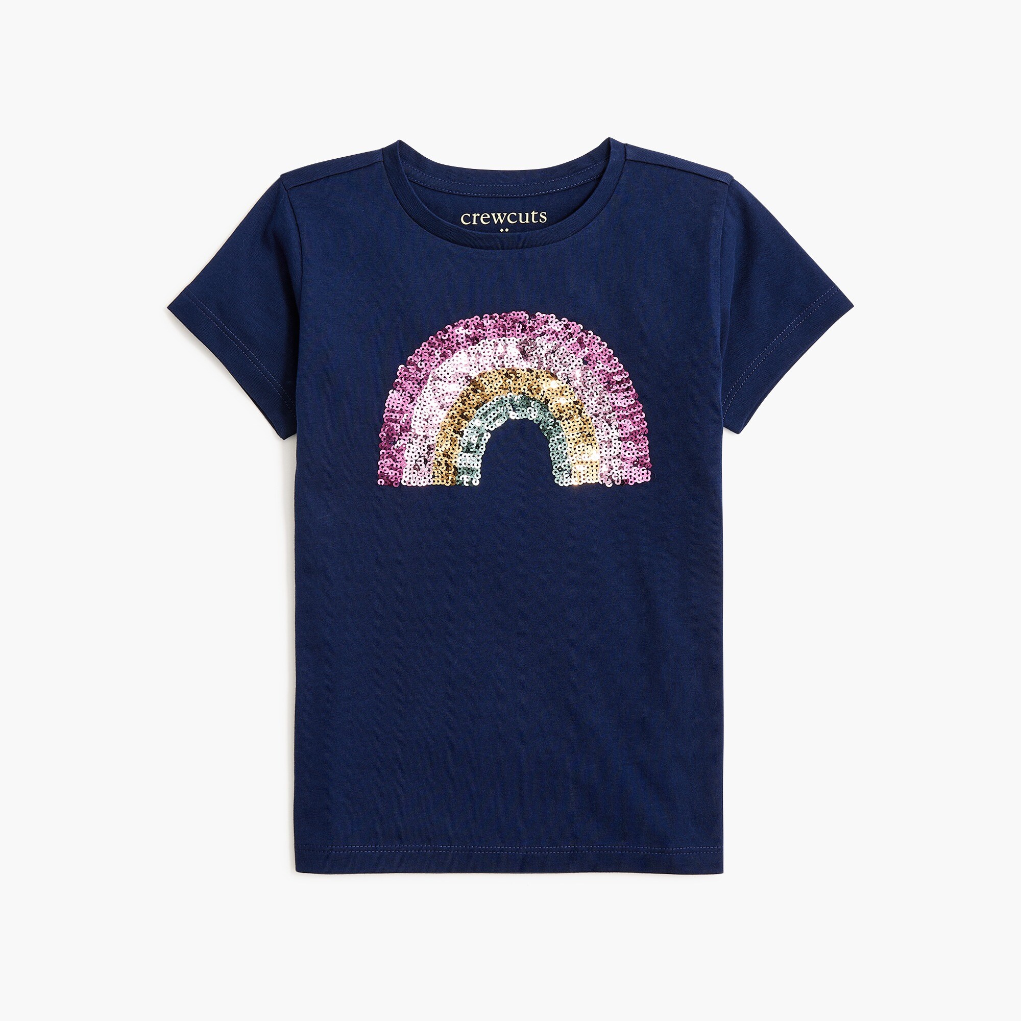 Girls' sequin rainbow tee