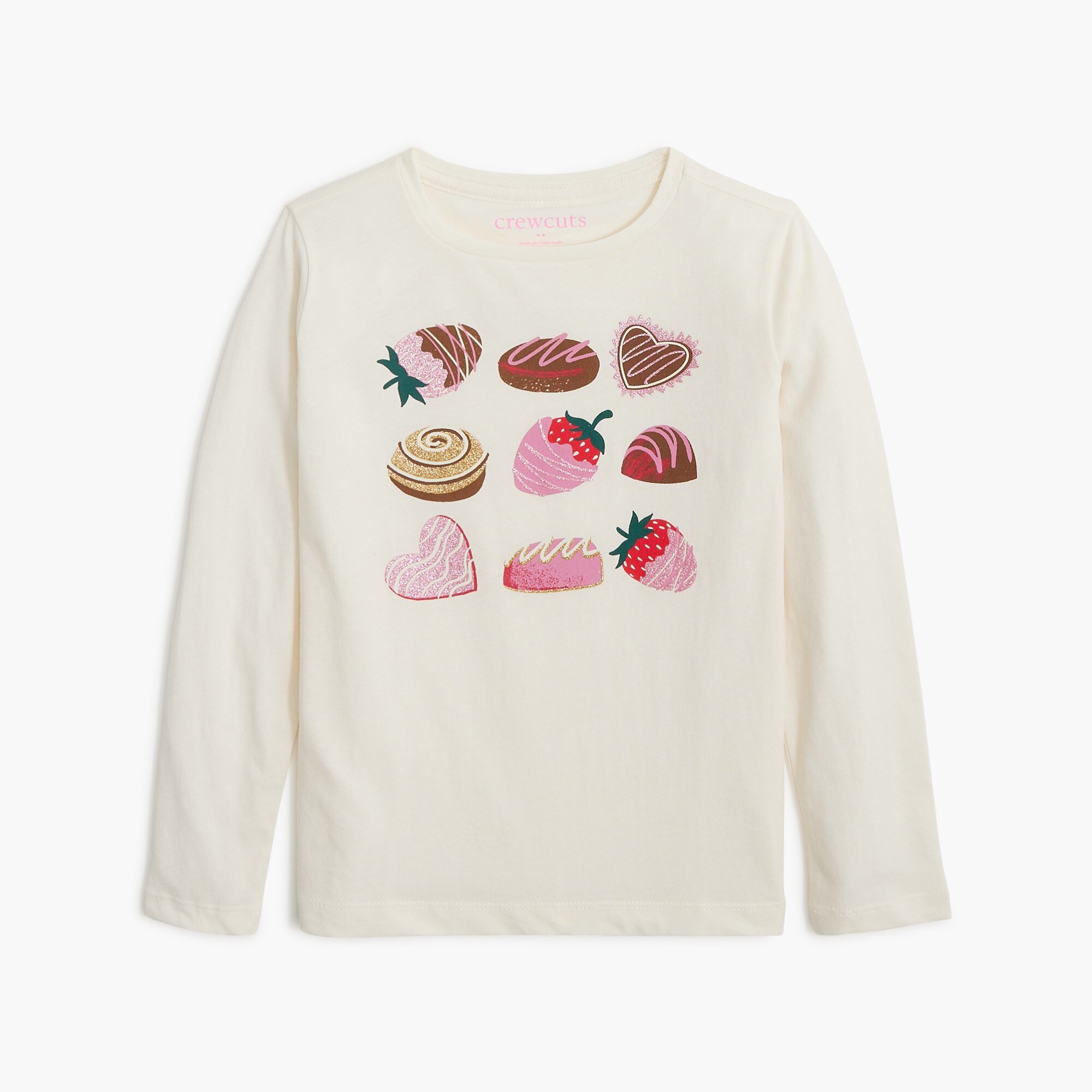 Girls' long-sleeve chocolates graphic tee