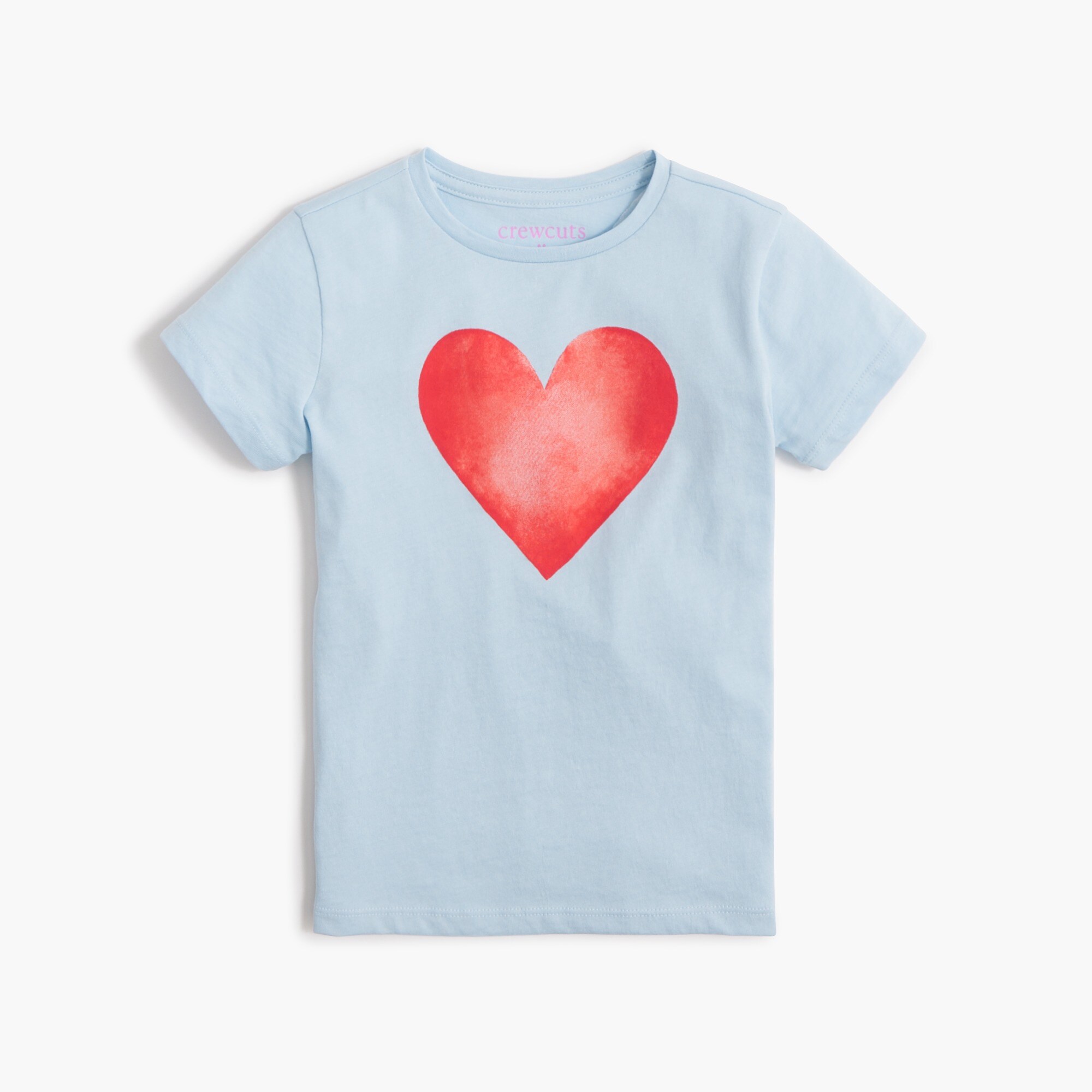  Girls' watercolor heart graphic tee