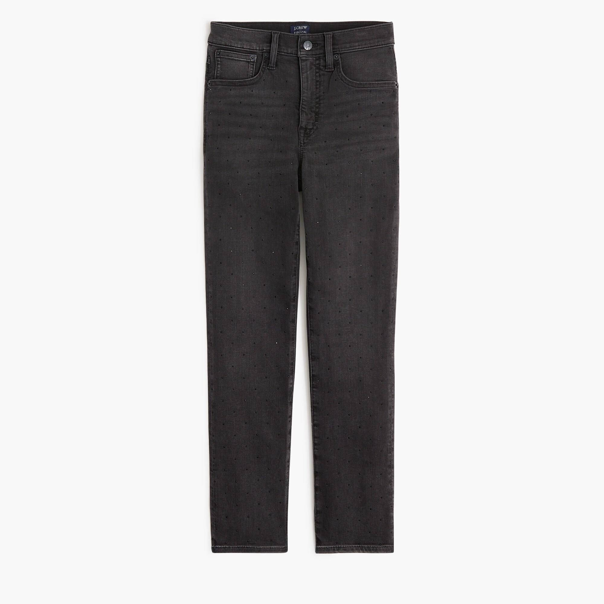 factory: rhinestone essential straight jean in all-day stretch for women